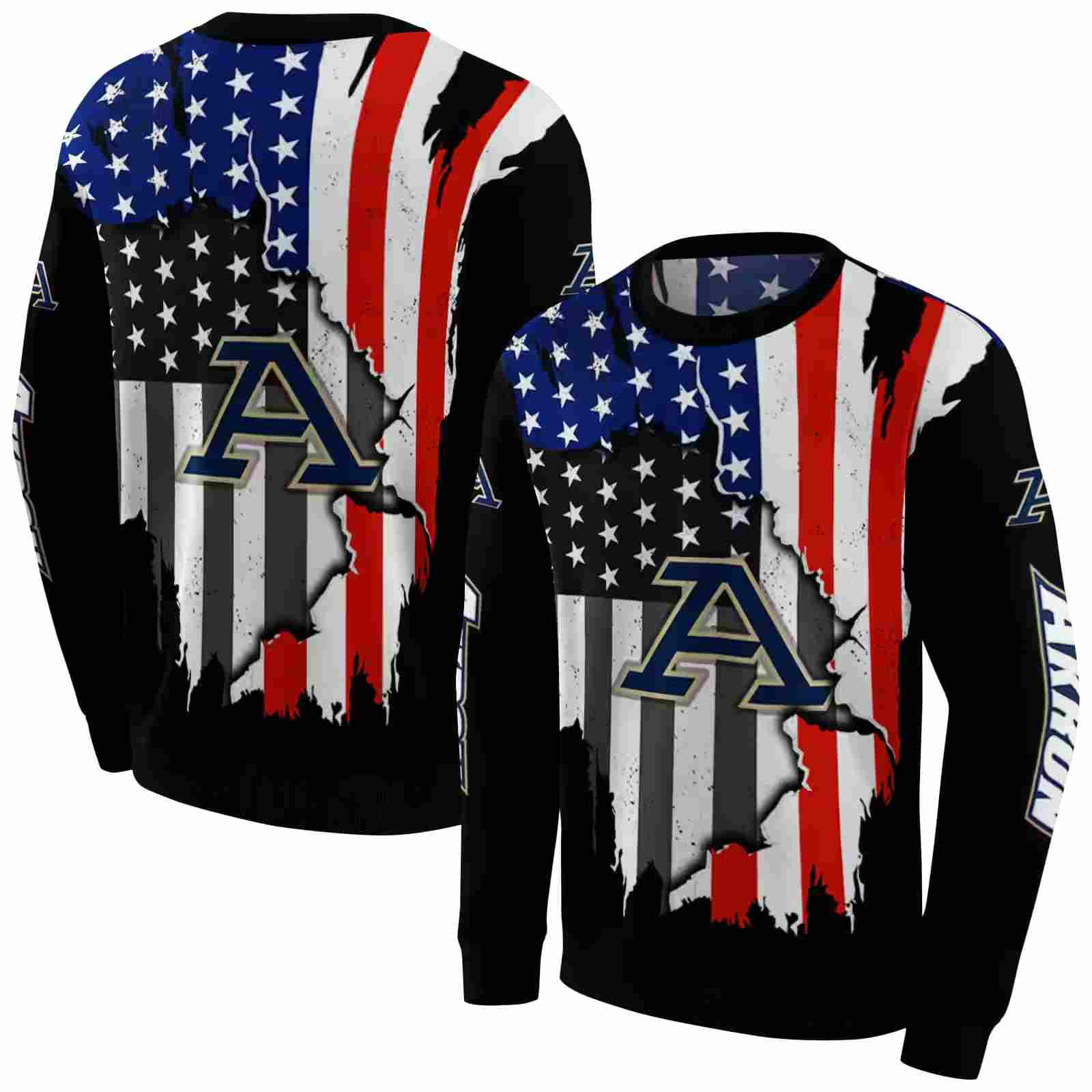 akron zips american pride black hoodie premium grade