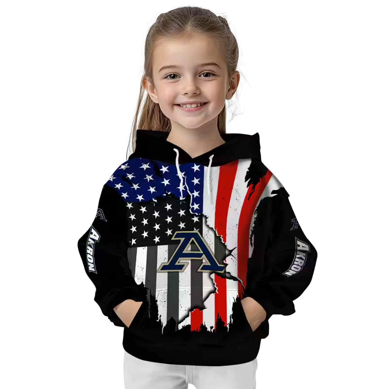 akron zips american pride black hoodie top rated