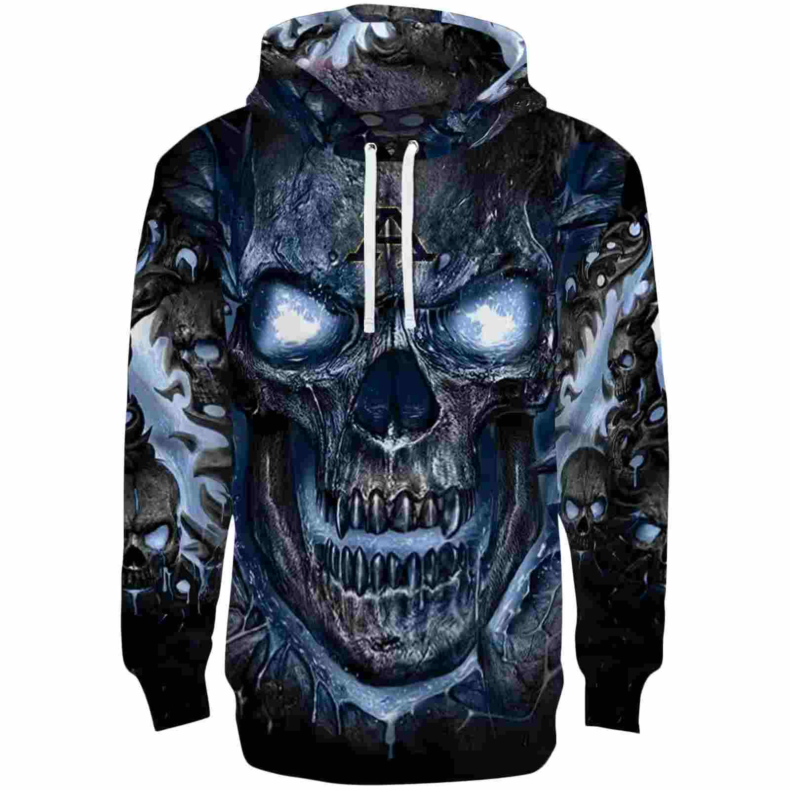 Akron Zips Demonic Skull Blue Black Hoodie