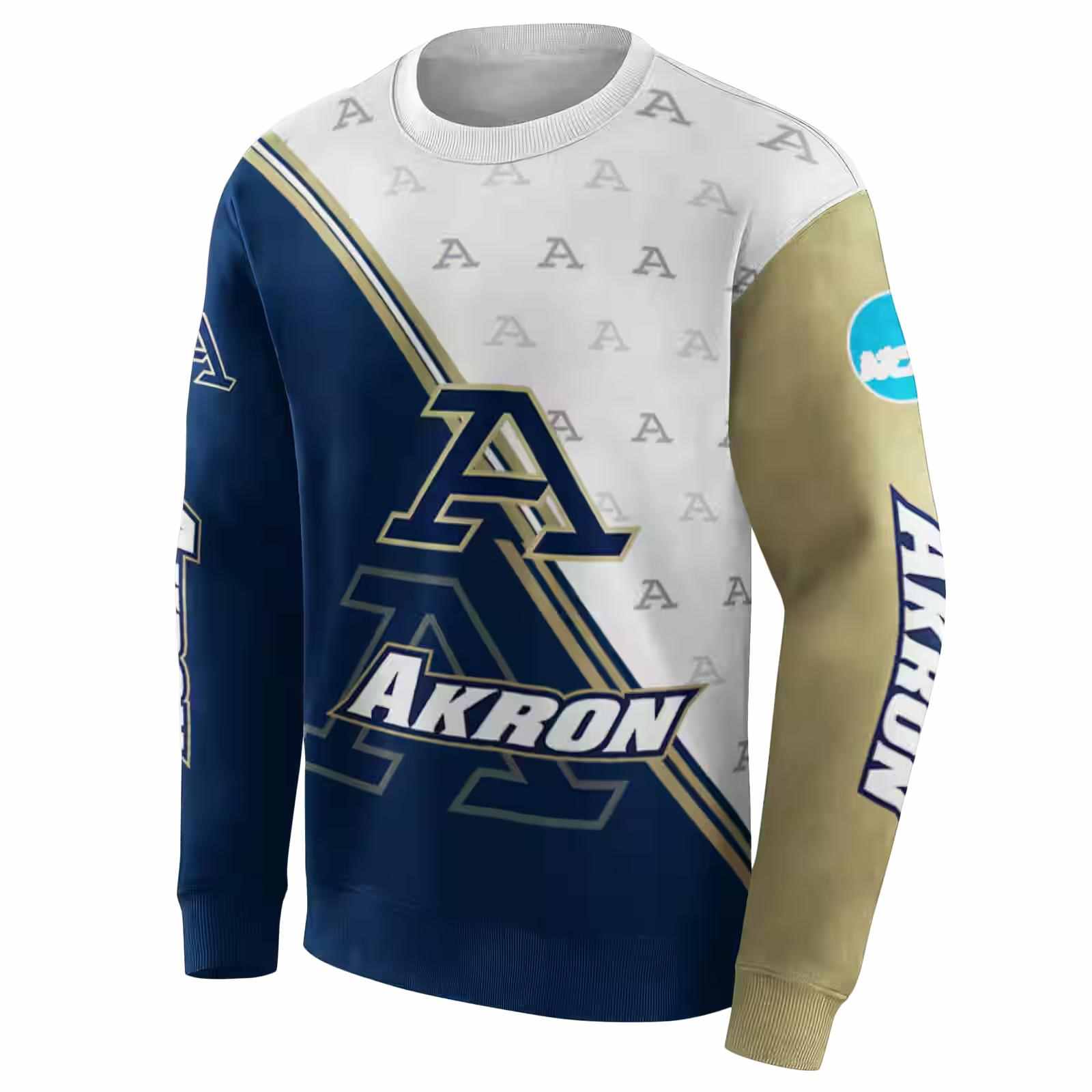 akron zips diagonal stripe blue white hoodie new arrival