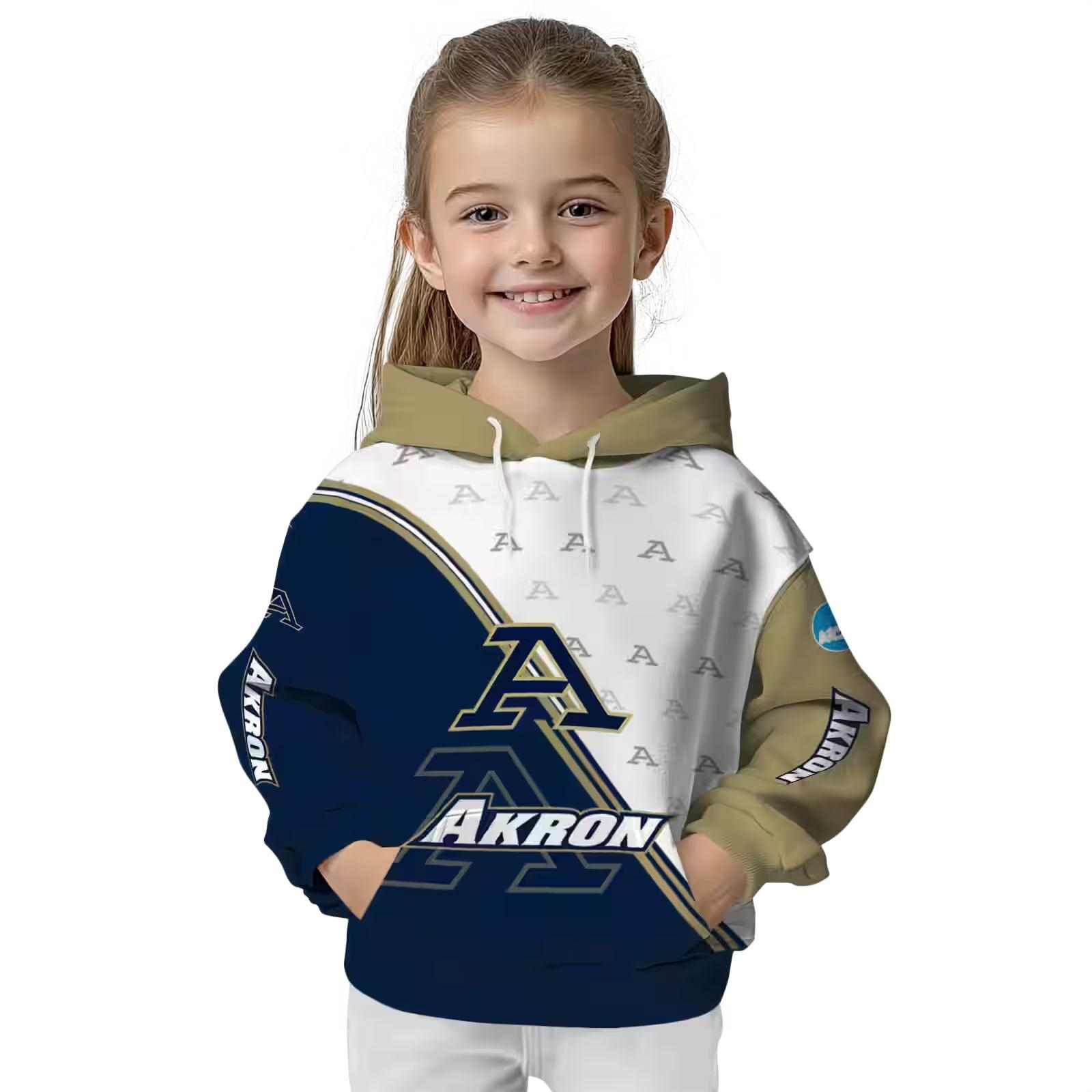 akron zips diagonal stripe blue white hoodie top rated