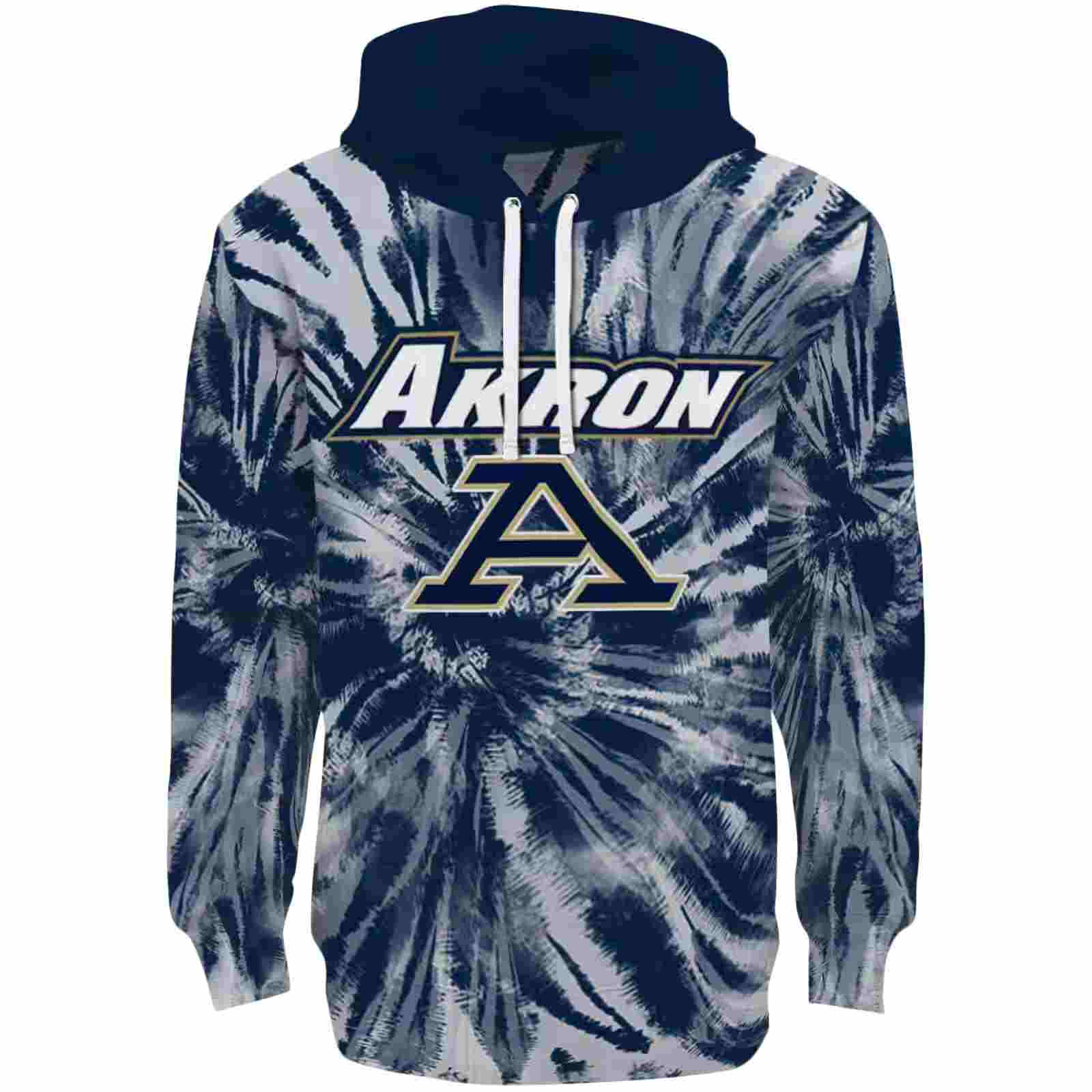 Akron Zips Tie Dye Pattern Blue Hoodie