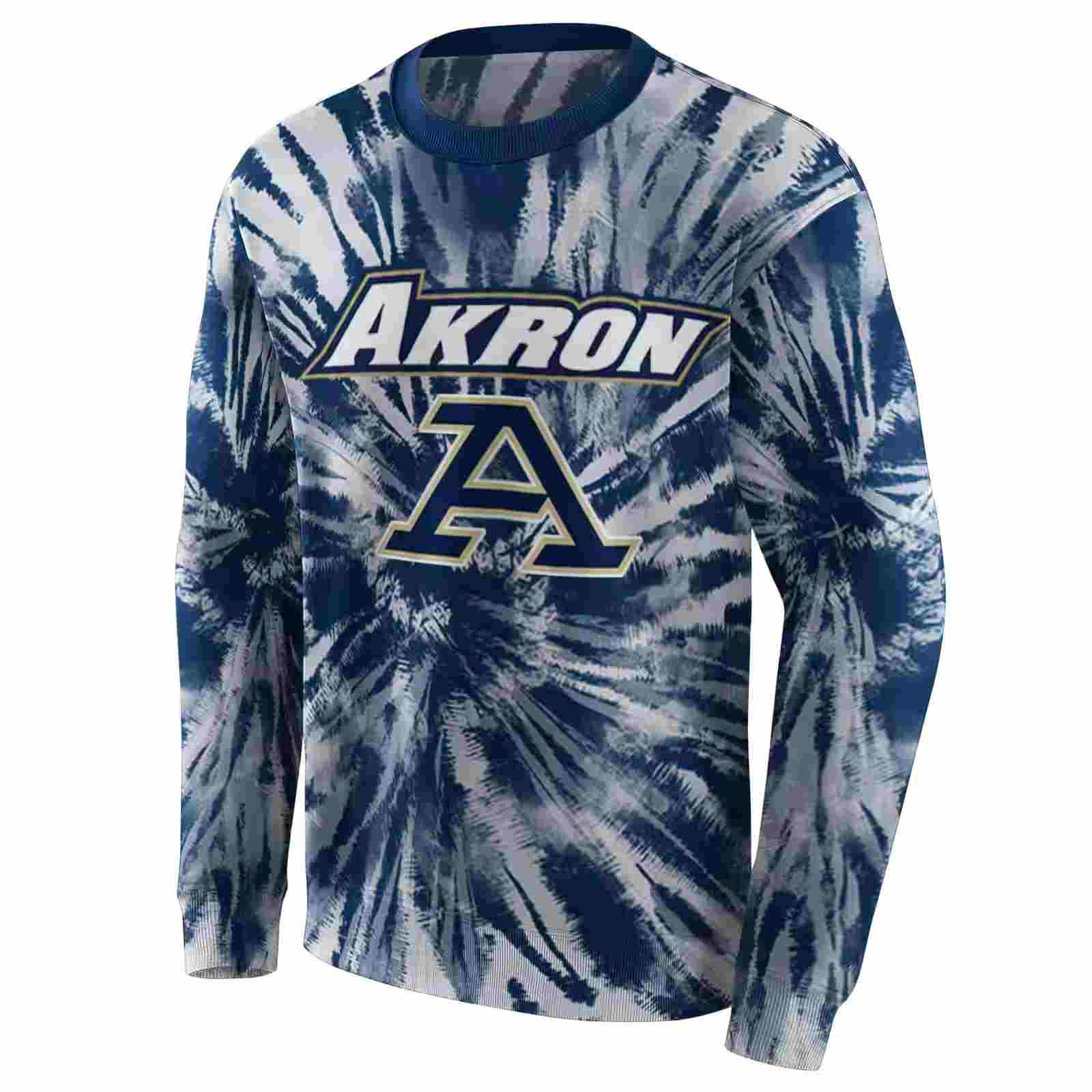 akron zips tie dye pattern blue hoodie new arrival