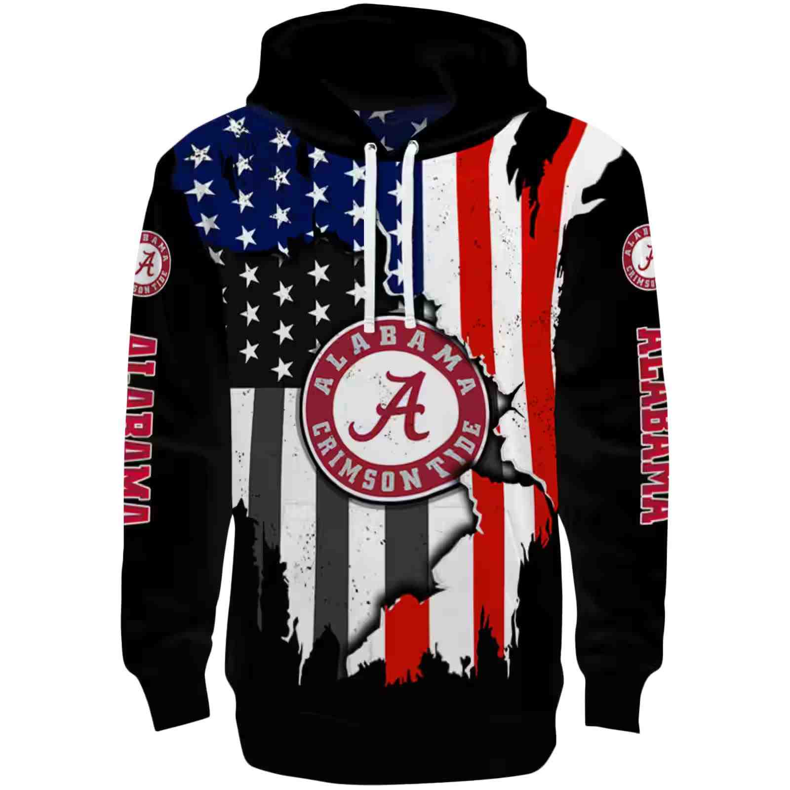 Alabama Crimson Tide American Pride Black Hoodie