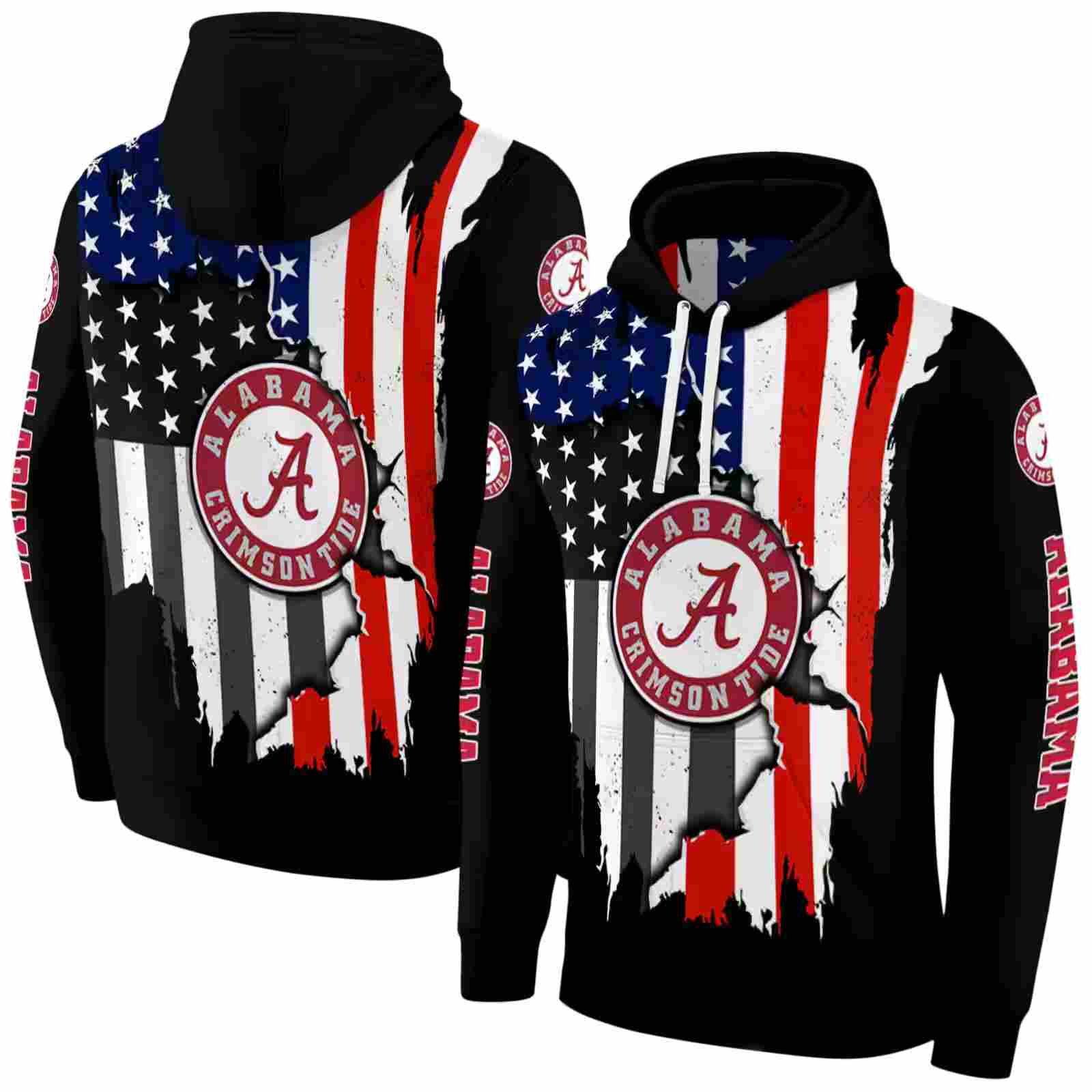 alabama crimson tide american pride black hoodie fashion forward