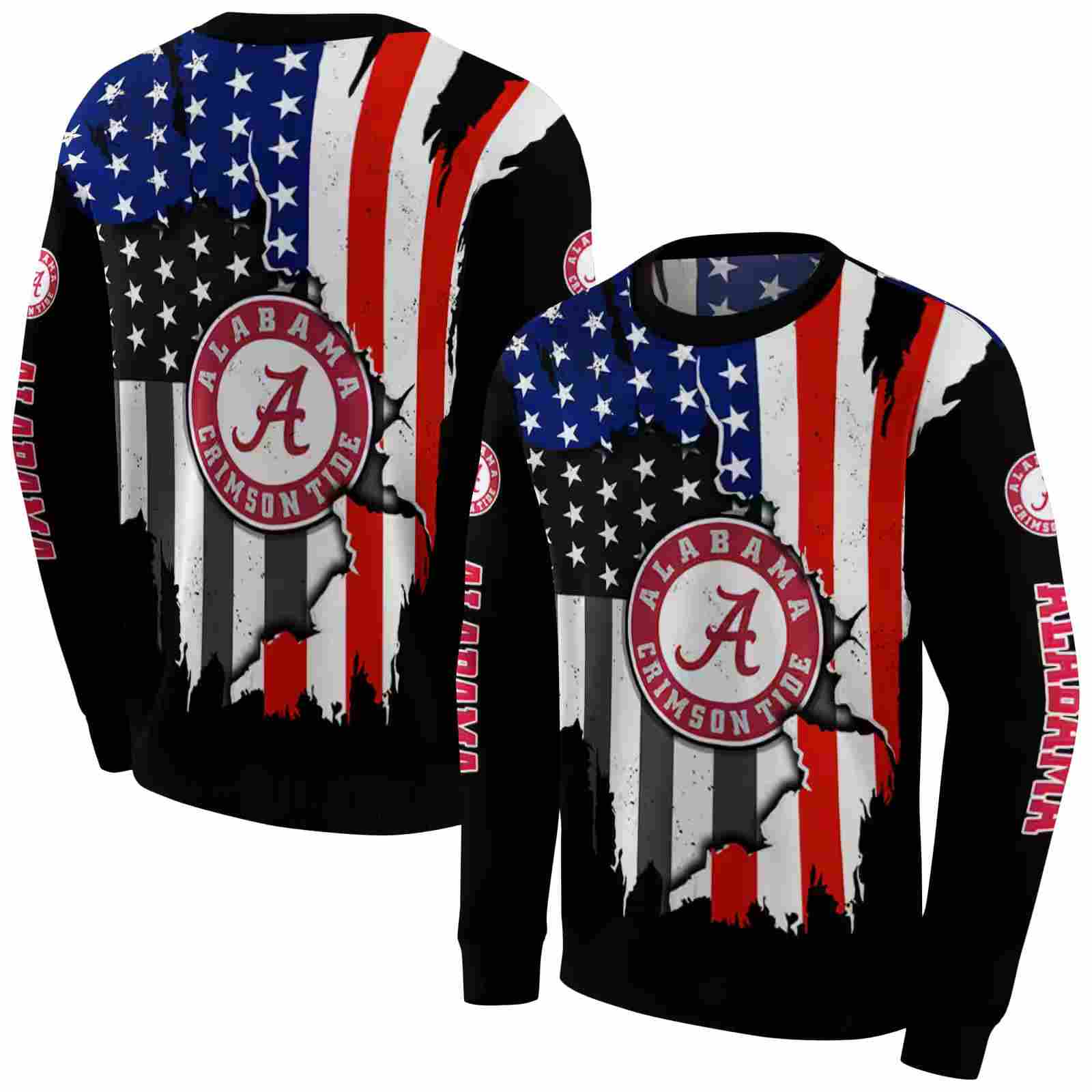 alabama crimson tide american pride black hoodie premium grade