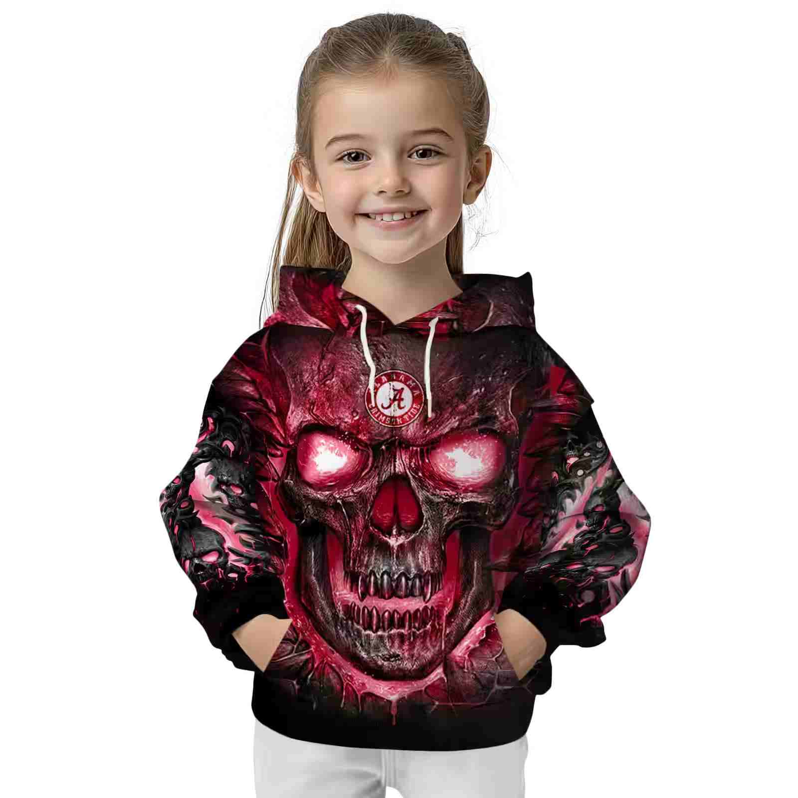 alabama crimson tide demonic skull crimson black hoodie top rated