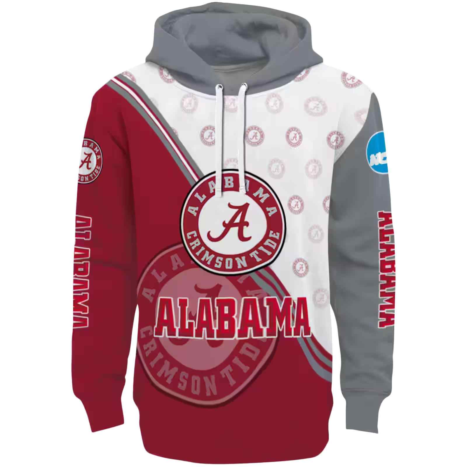 Alabama Crimson Tide Diagonal Stripe Crimson White Hoodie