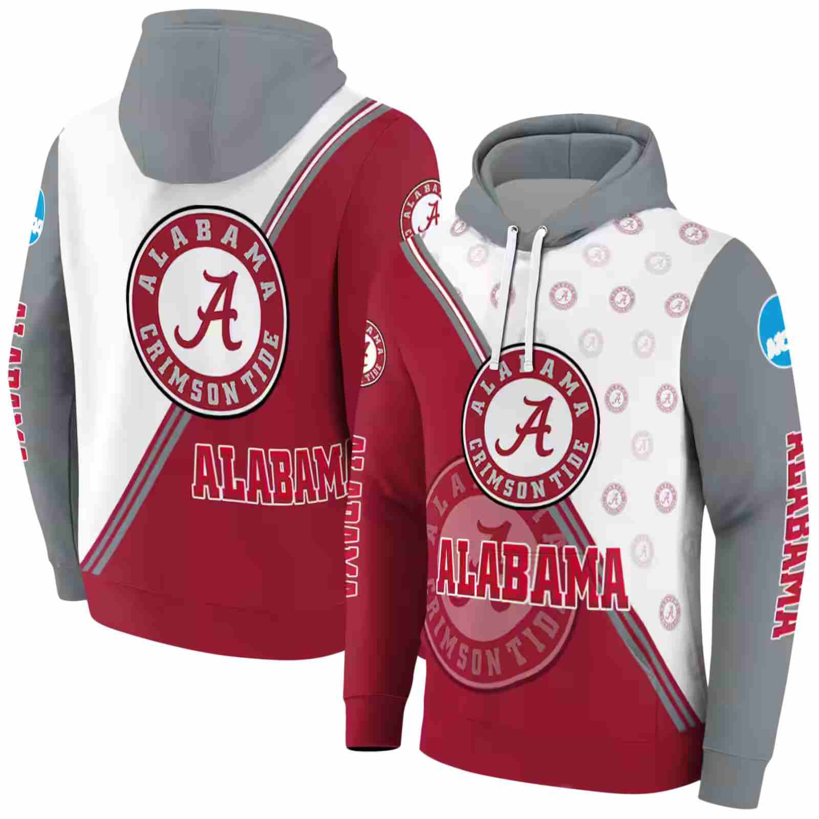 alabama crimson tide diagonal stripe crimson white hoodie fashion forward