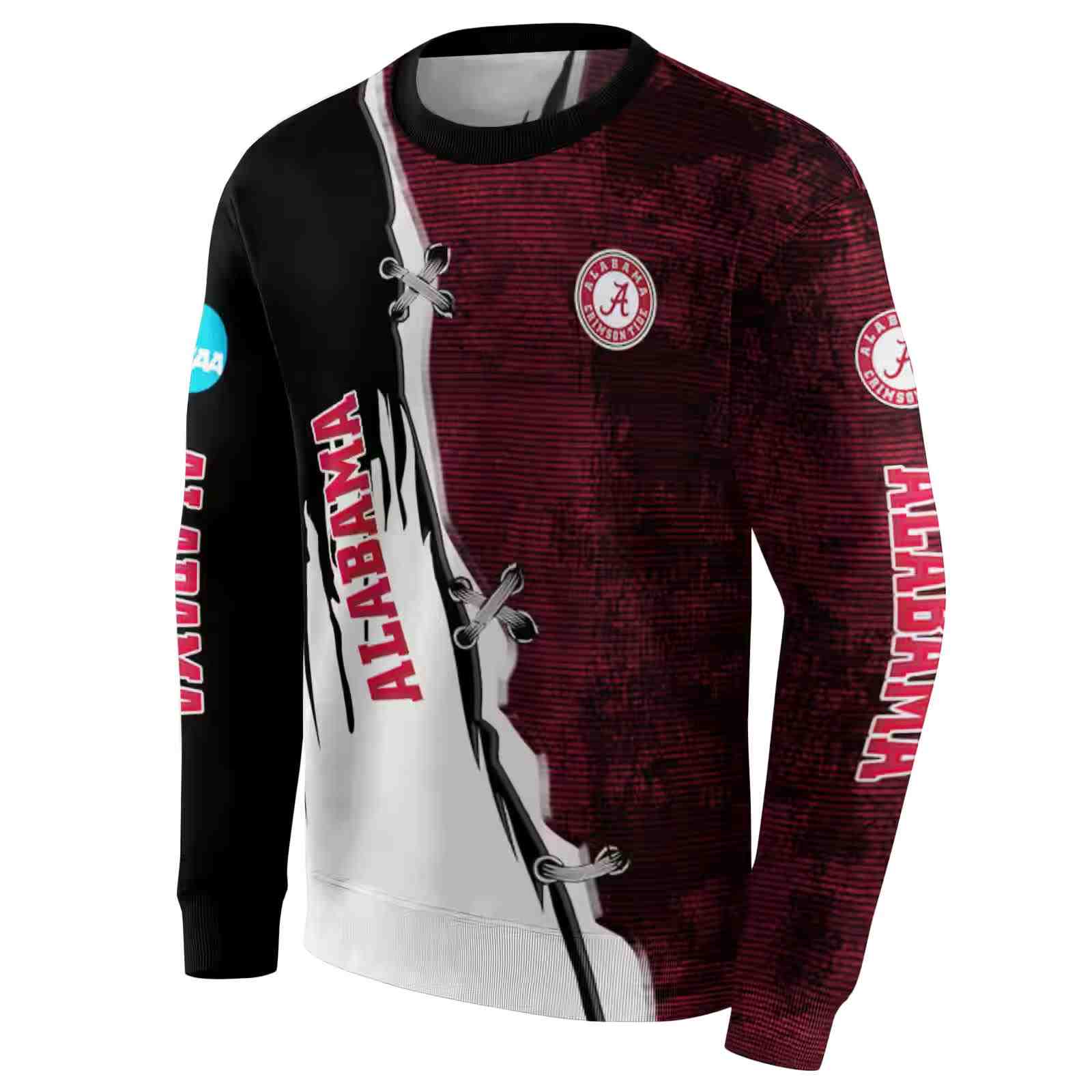 alabama crimson tide ripped pattern crimson black white hoodie new arrival