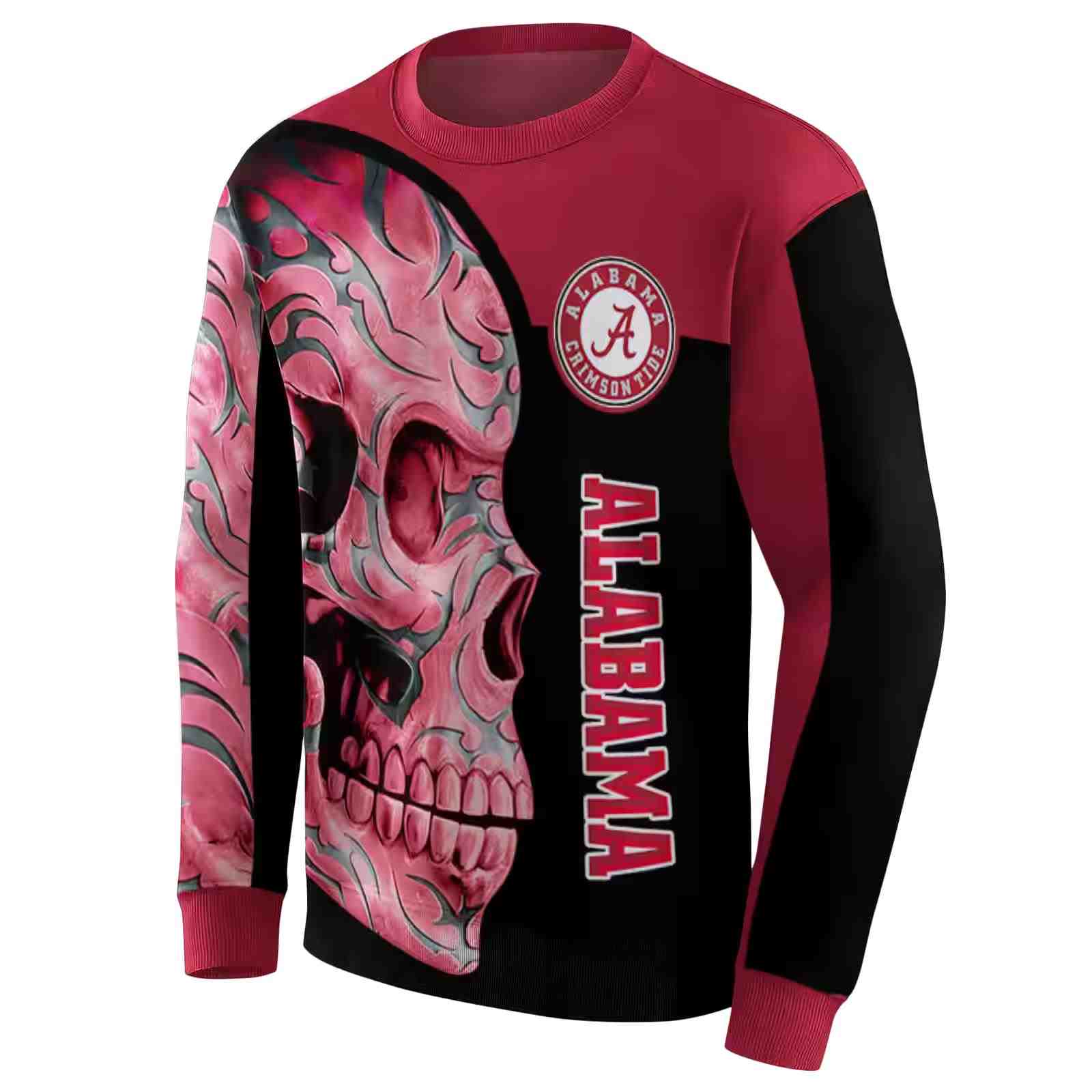 alabama crimson tide skull motif crimson black hoodie new arrival