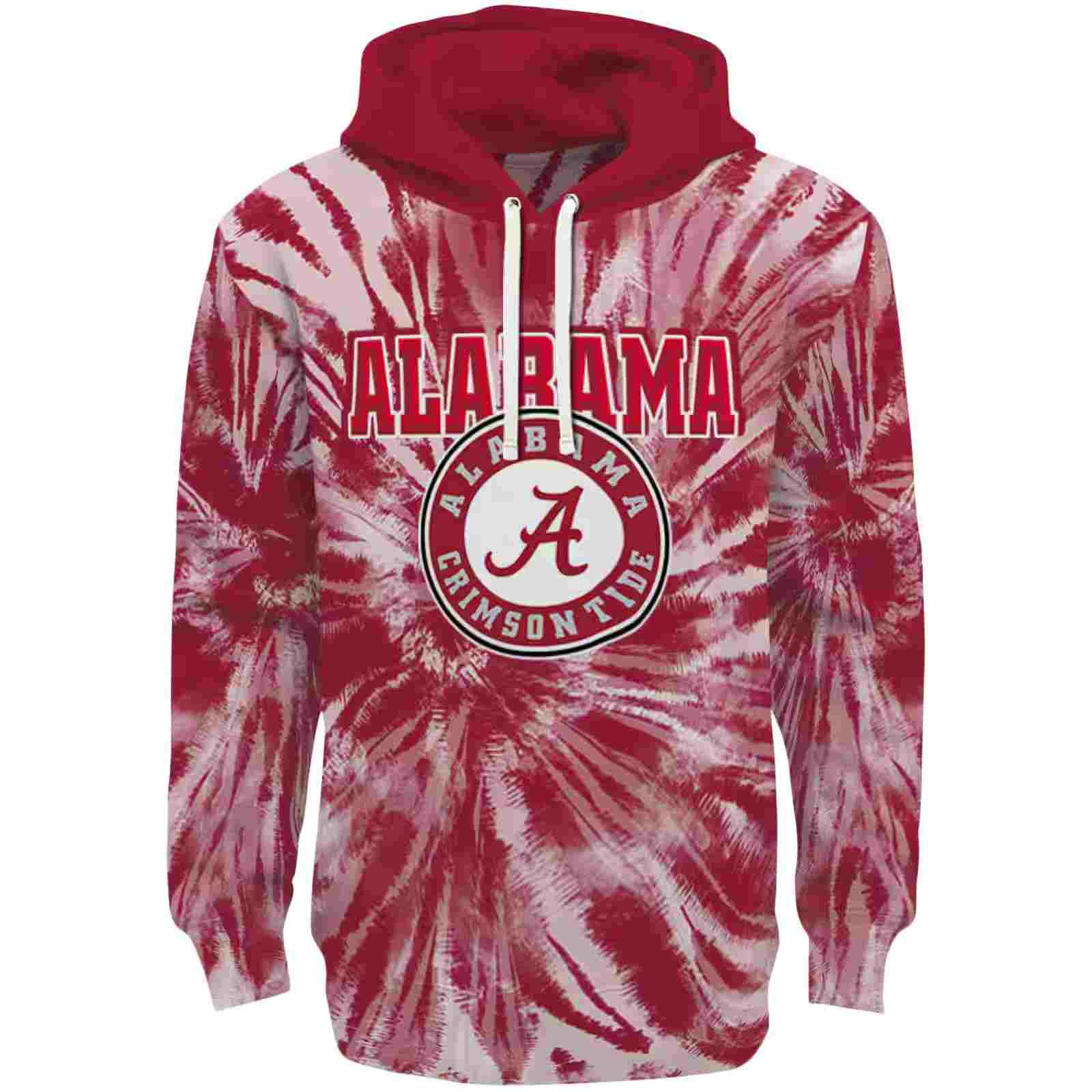 Alabama Crimson Tide Tie Dye Pattern Crimson Hoodie