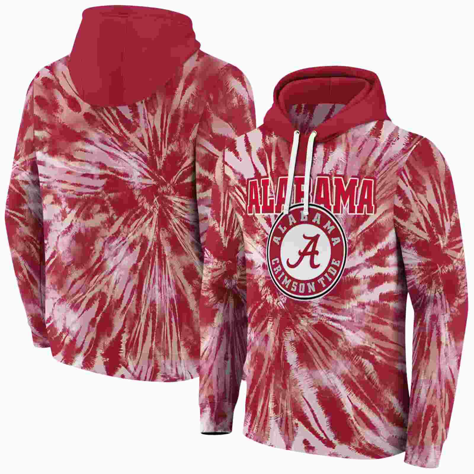 alabama crimson tide tie dye pattern crimson hoodie fashion forward