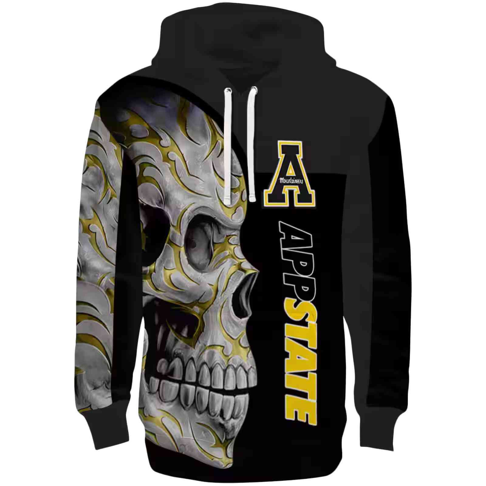 Appalachian State Mountaineers Skull Motif Black Hoodie