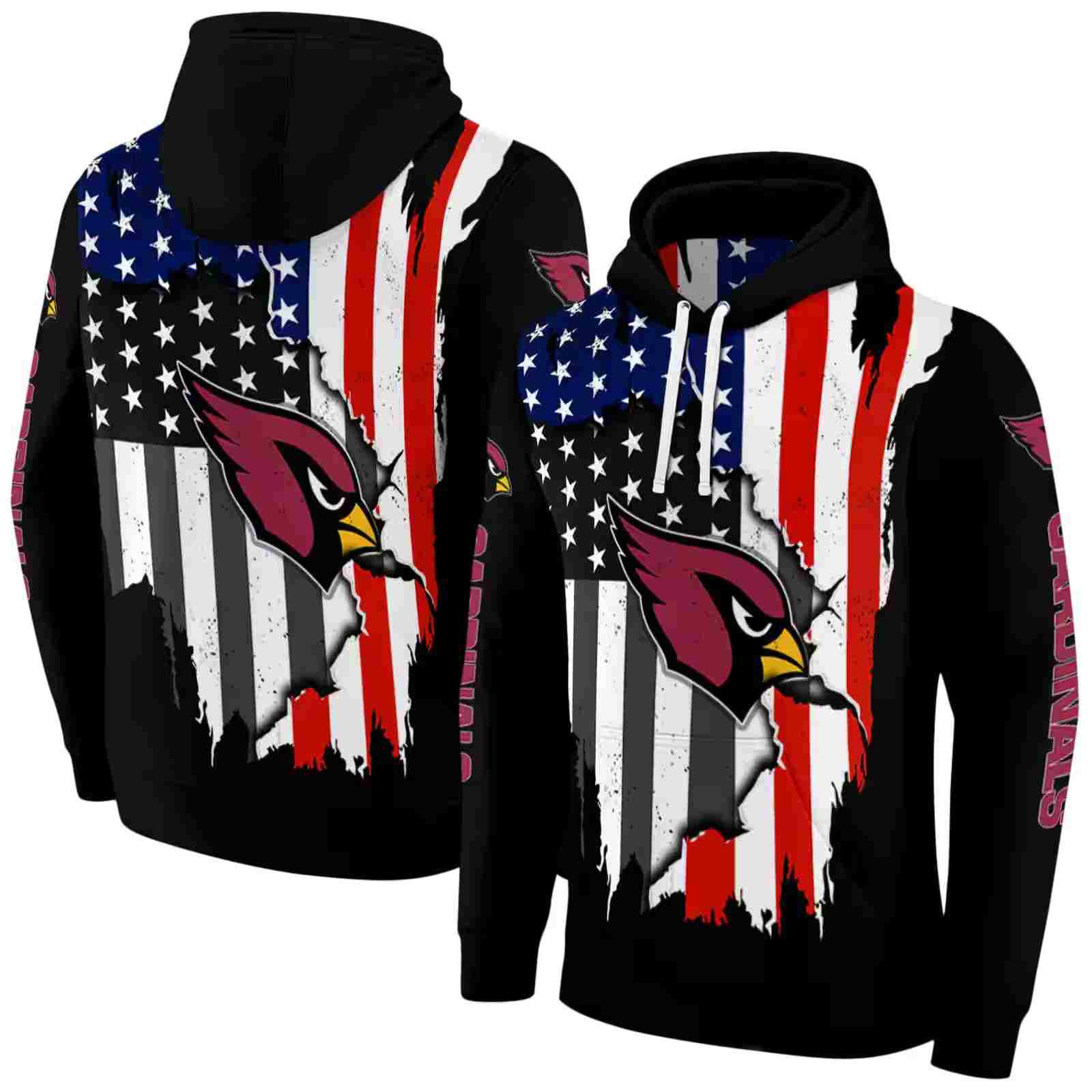 arizona cardinals american pride black hoodie fashion forward