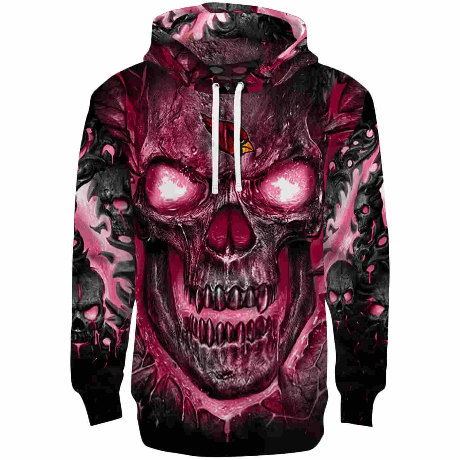 Arizona Cardinals Demonic Skull Red Black Hoodie