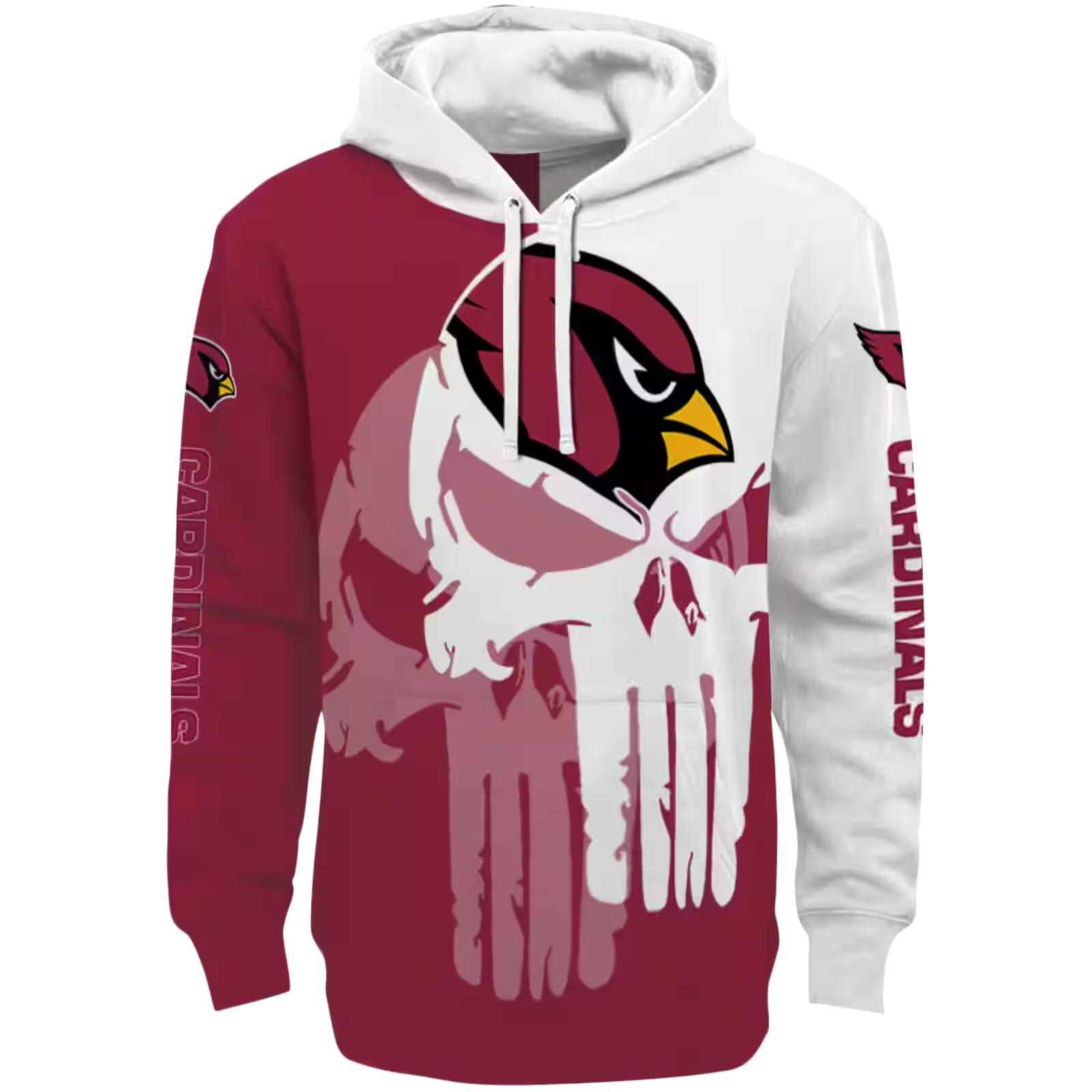 Arizona Cardinals Graphic Punisher Red White Hoodie