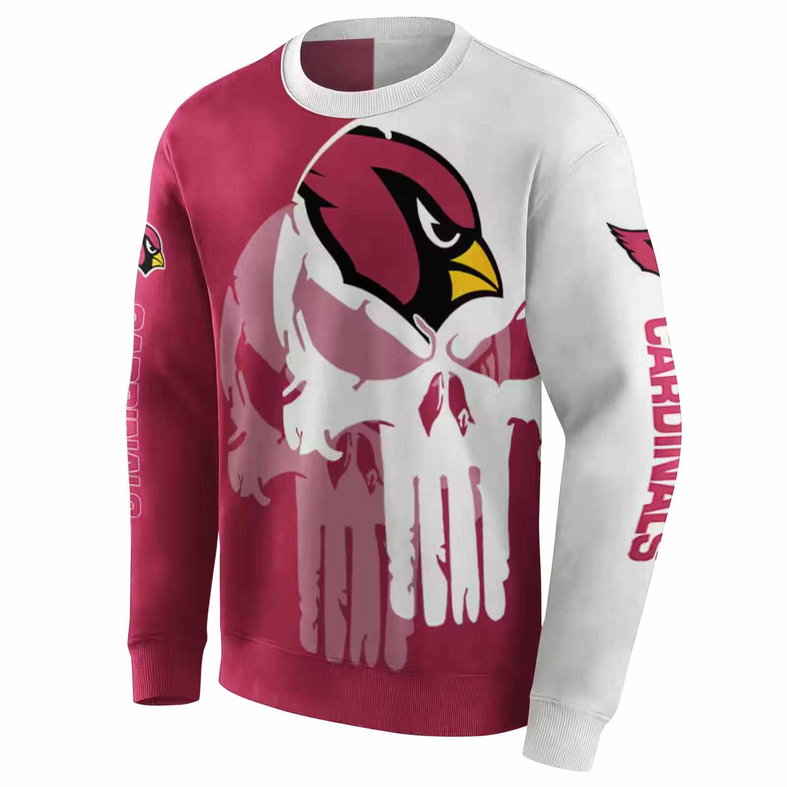 arizona cardinals graphic punisher red white hoodie new arrival