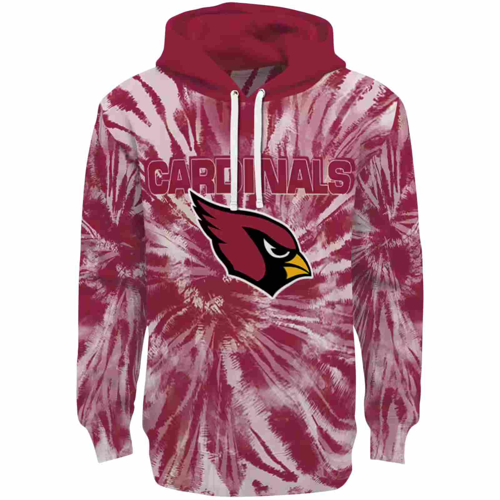 Arizona Cardinals Tie Dye Pattern Red Hoodie