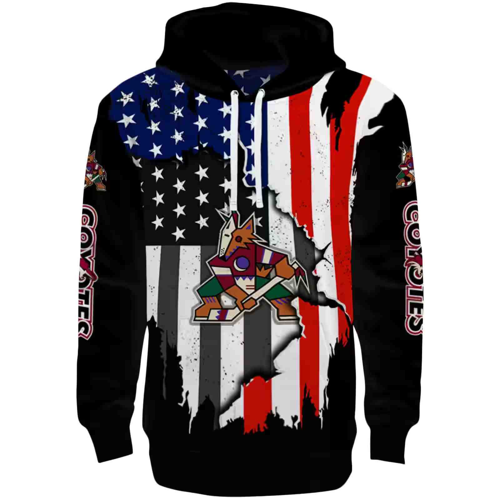 Arizona Coyotes American Pride Black Hoodie