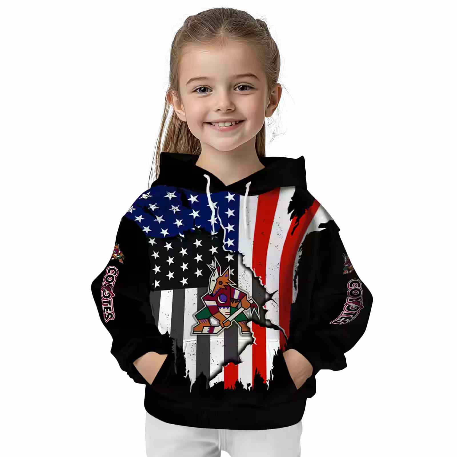 arizona coyotes american pride black hoodie top rated