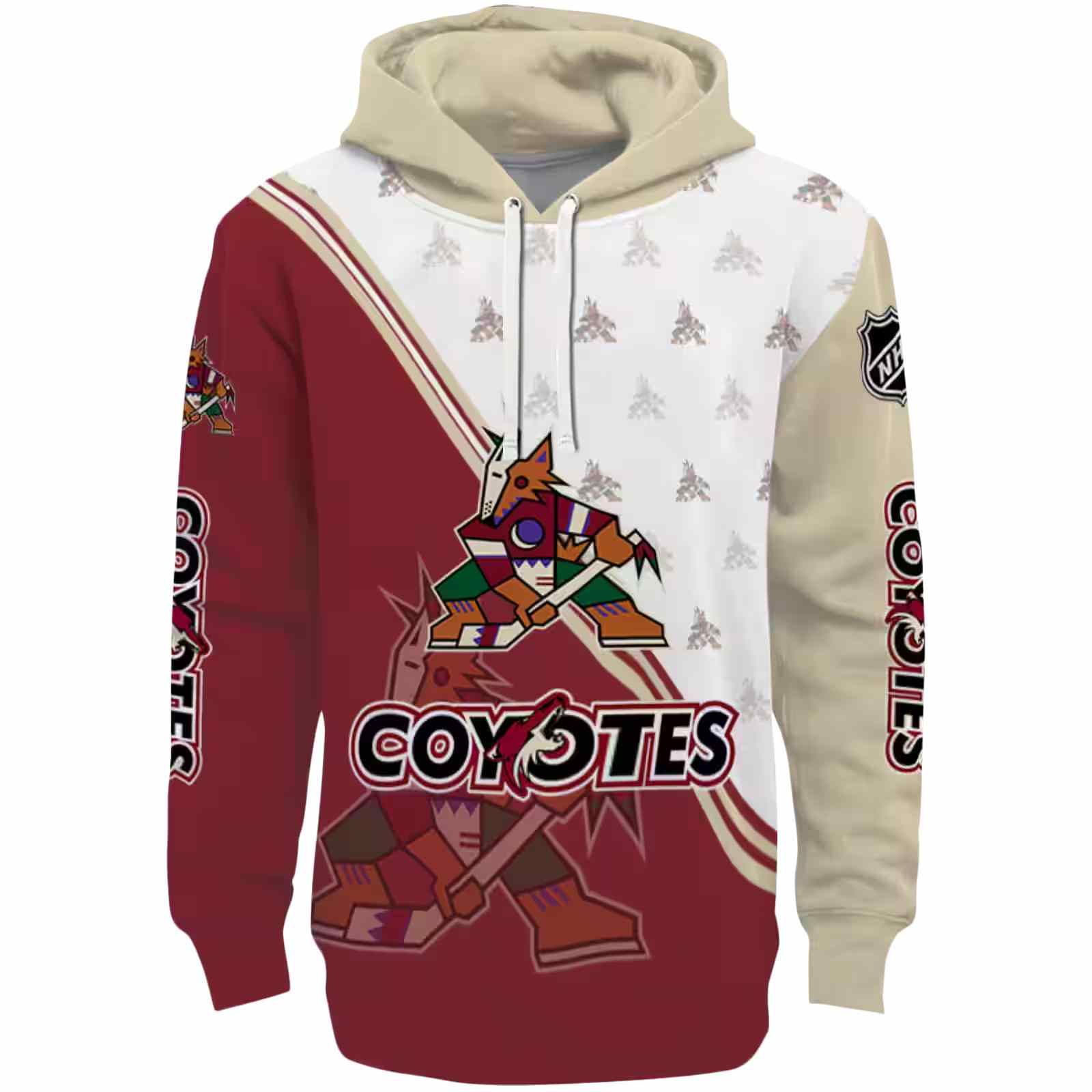 Arizona Coyotes Diagonal Stripe Red White Hoodie