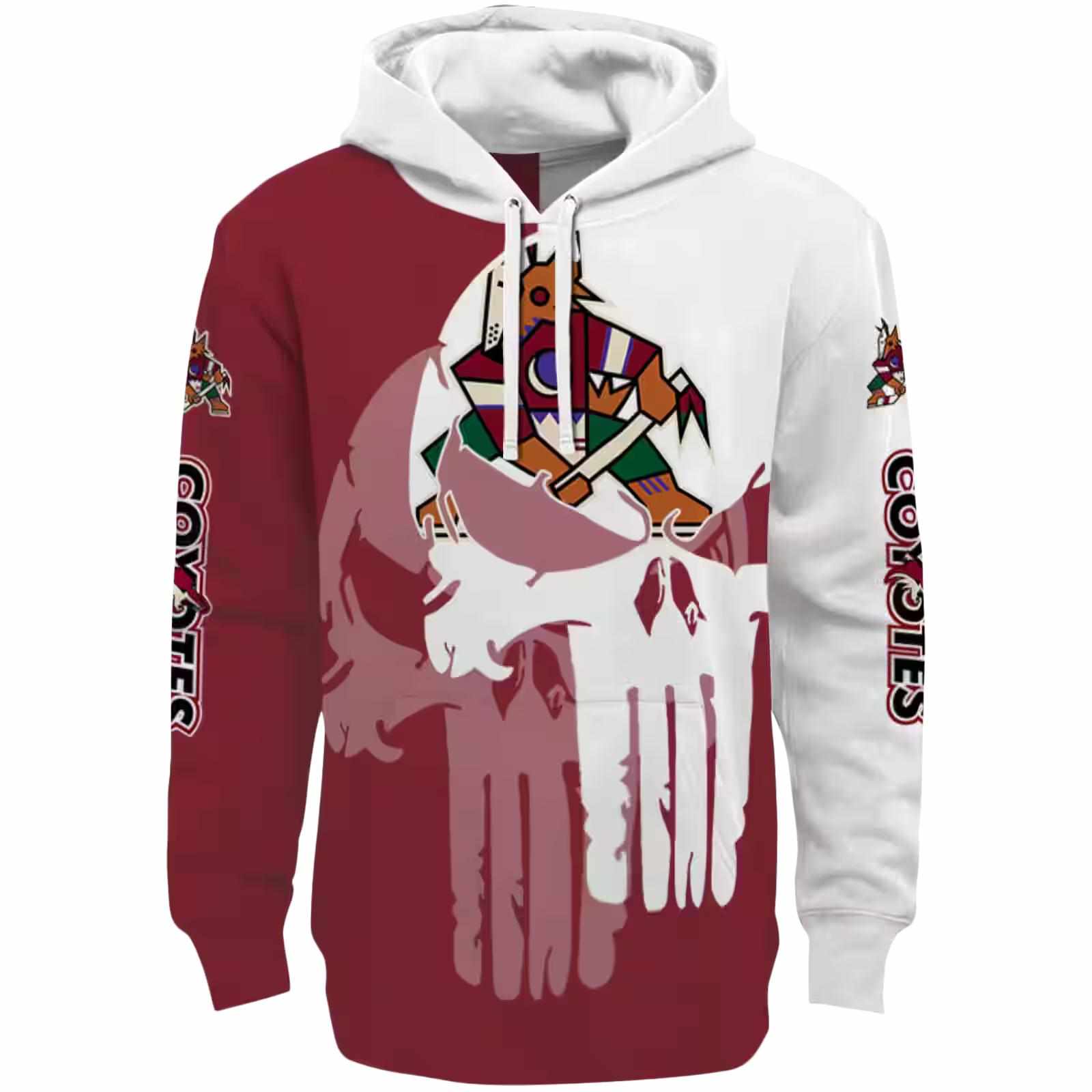 Arizona Coyotes Graphic Punisher Red White Hoodie