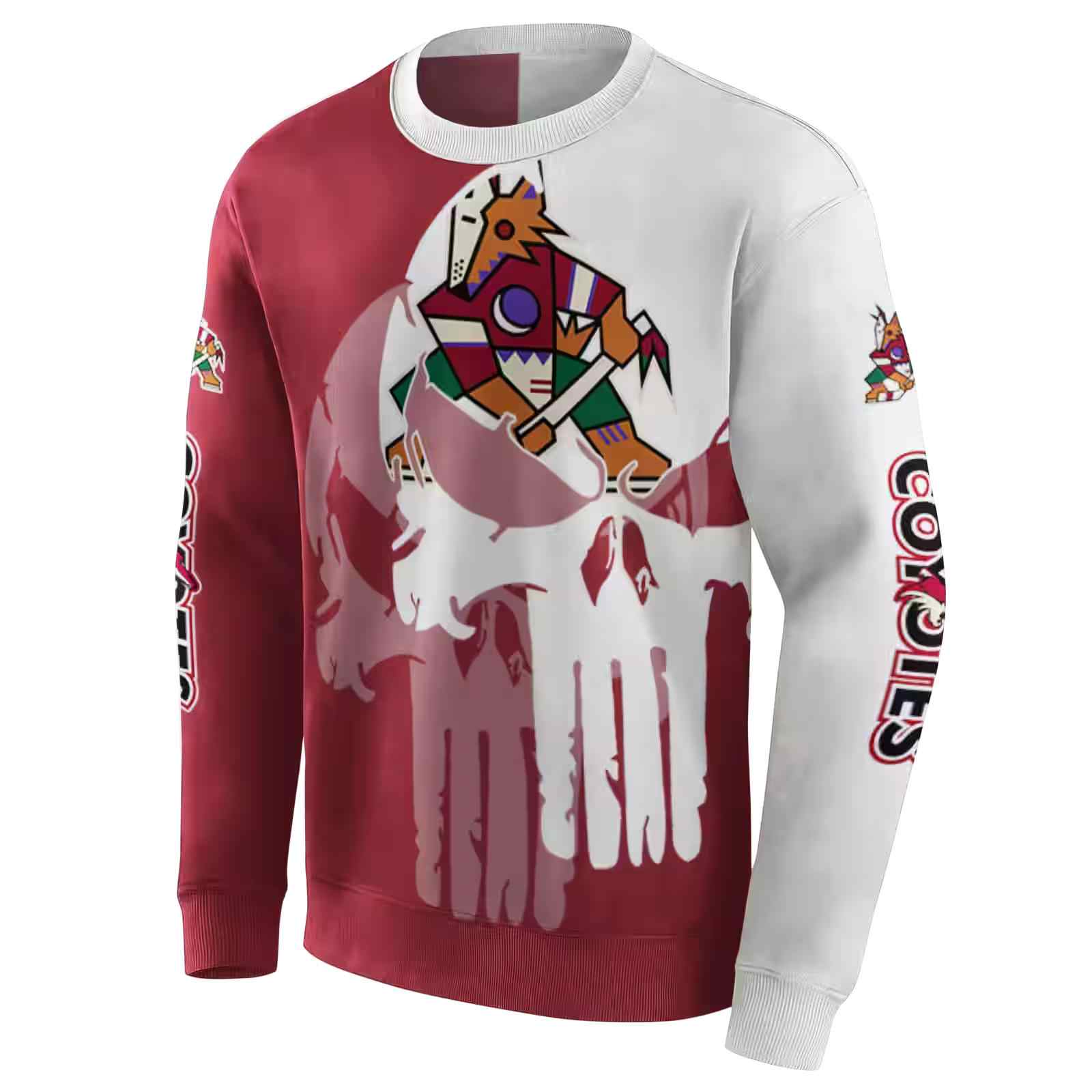 arizona coyotes graphic punisher red white hoodie new arrival