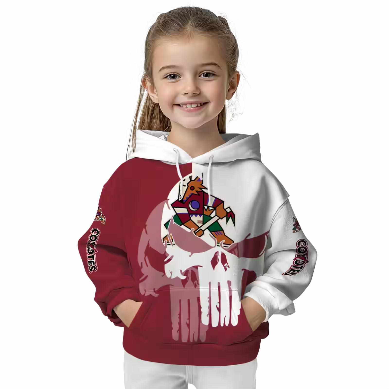 arizona coyotes graphic punisher red white hoodie top rated