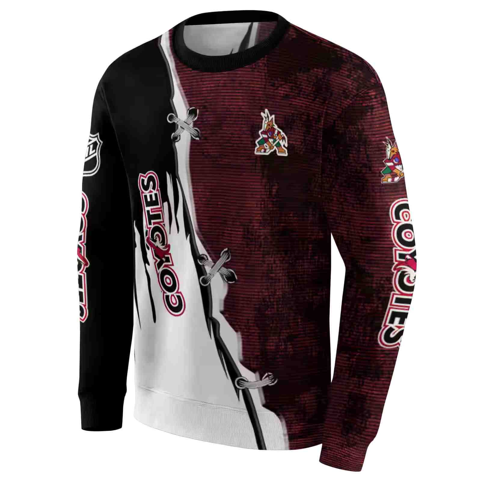 arizona coyotes ripped pattern red black white hoodie new arrival