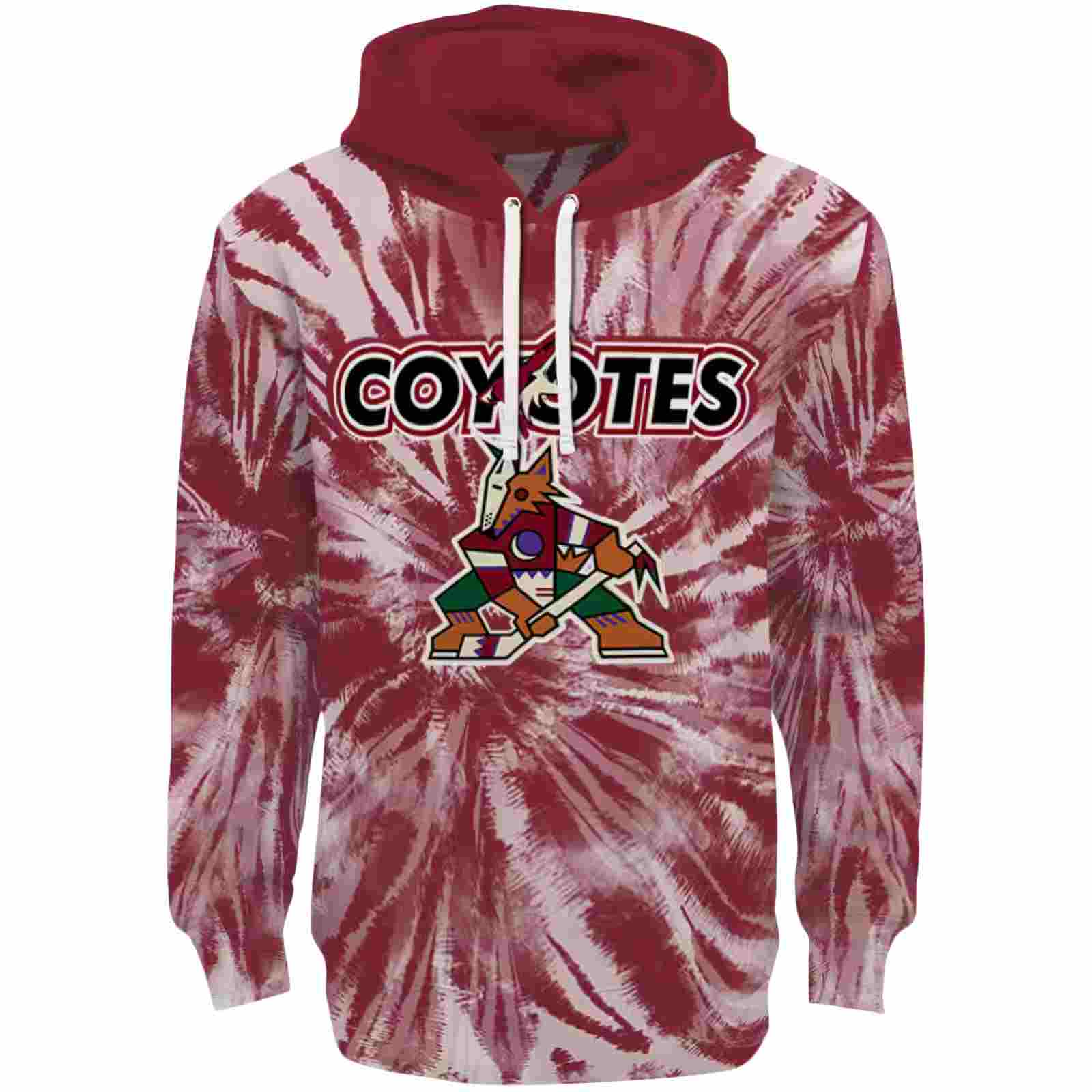 Arizona Coyotes Tie Dye Pattern Red Hoodie