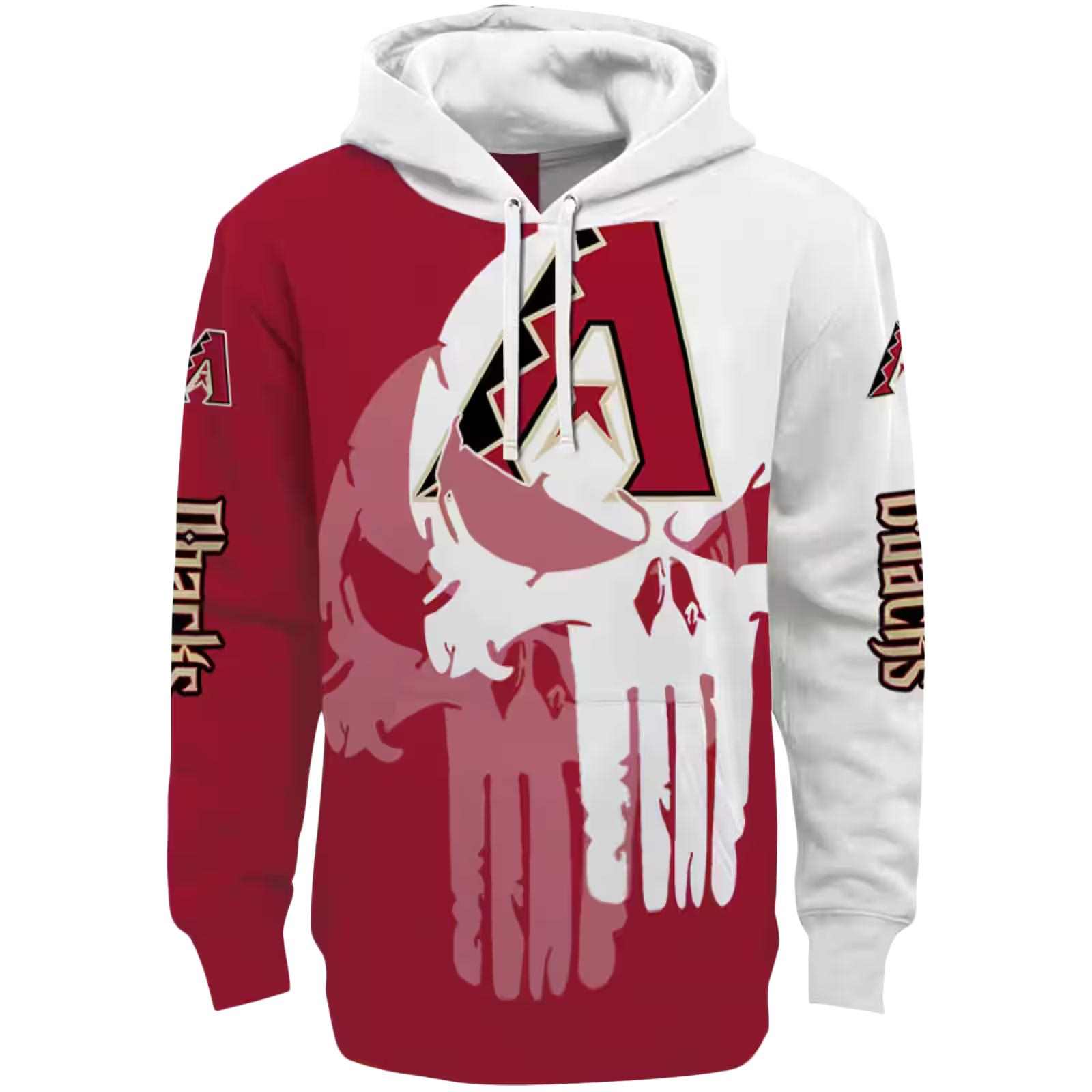 Arizona Diamondbacks Graphic Punisher Red White Hoodie