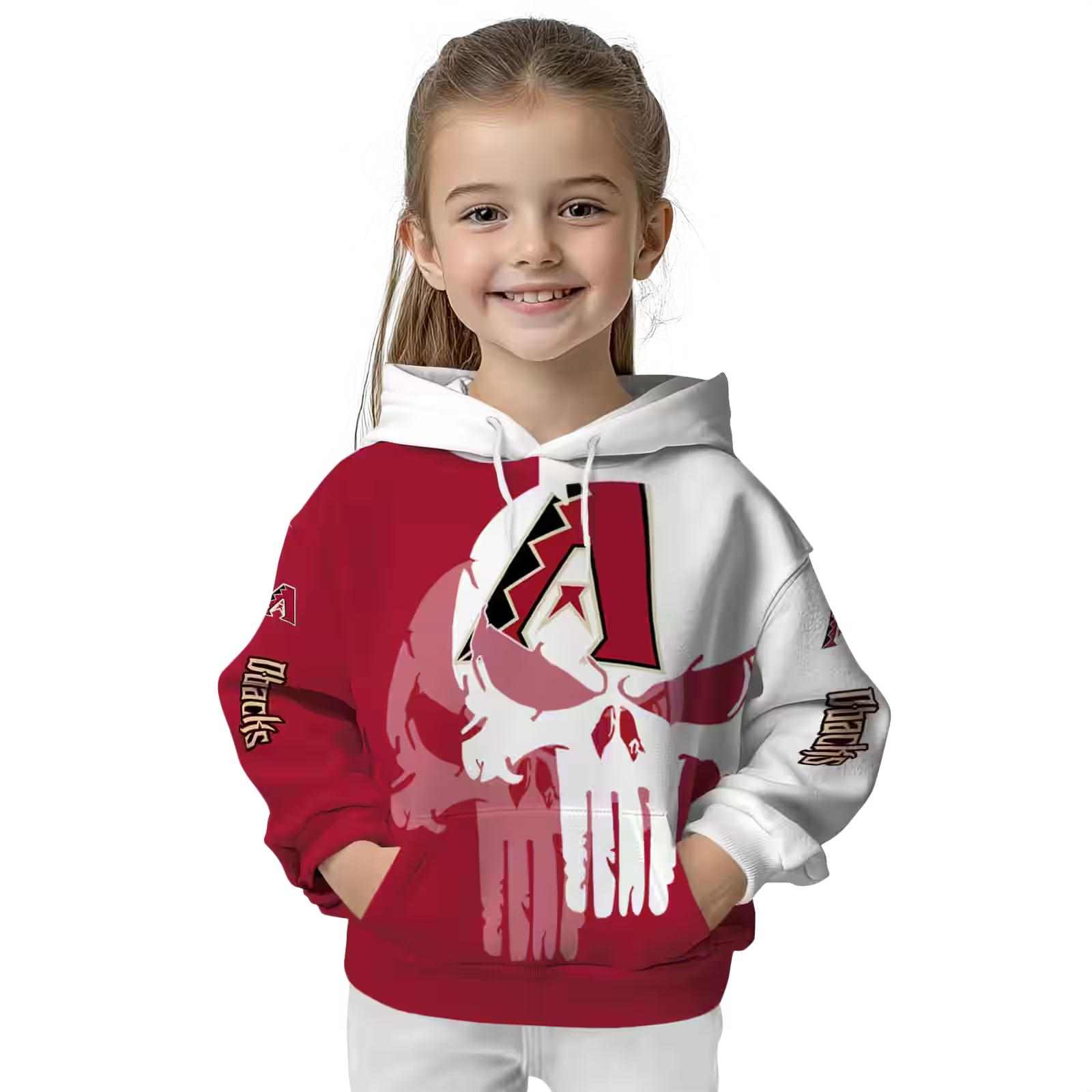 arizona diamondbacks graphic punisher red white hoodie top rated