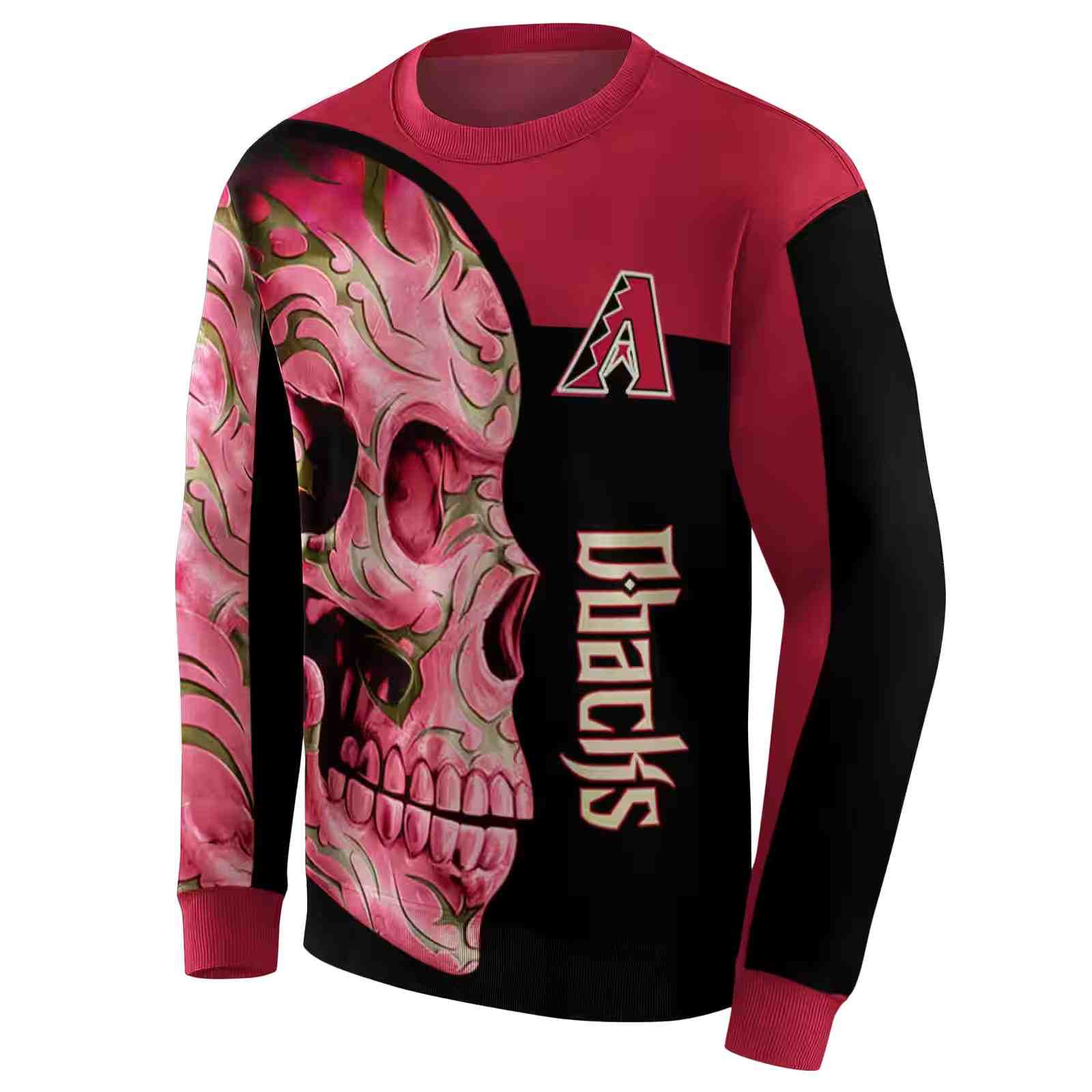 arizona diamondbacks skull motif red black hoodie new arrival