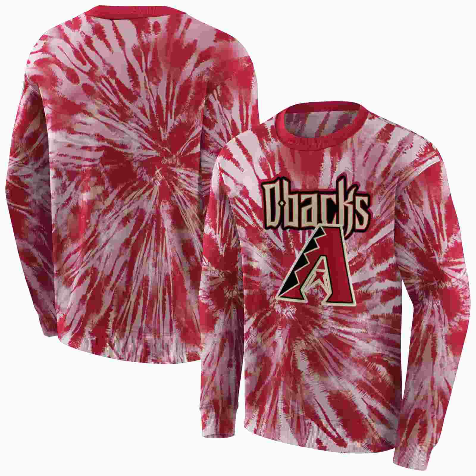 arizona diamondbacks tie dye pattern red hoodie premium grade