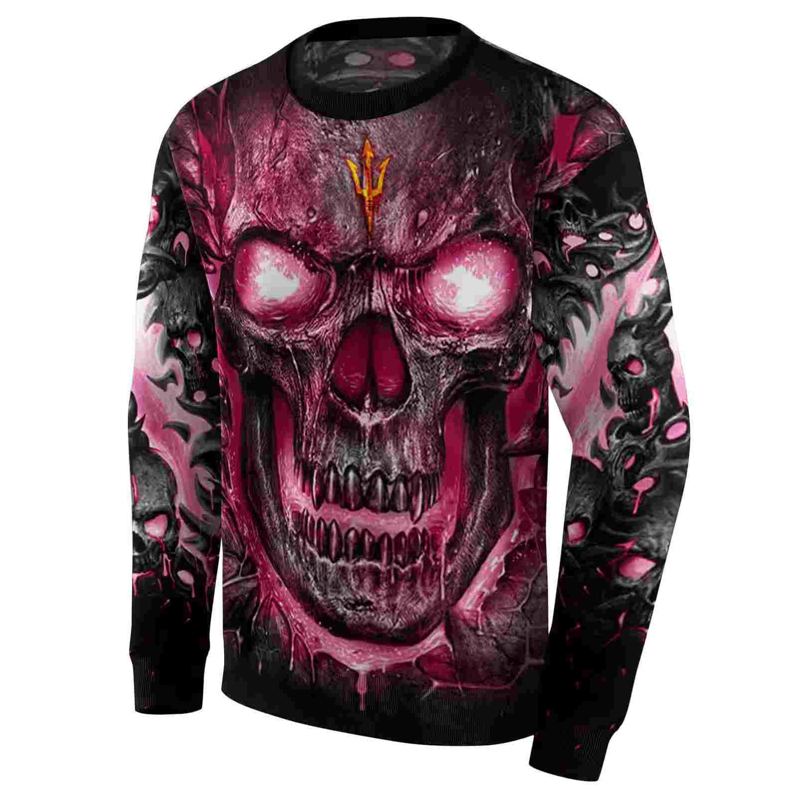 arizona state sun devils demonic skull maroon black hoodie new arrival