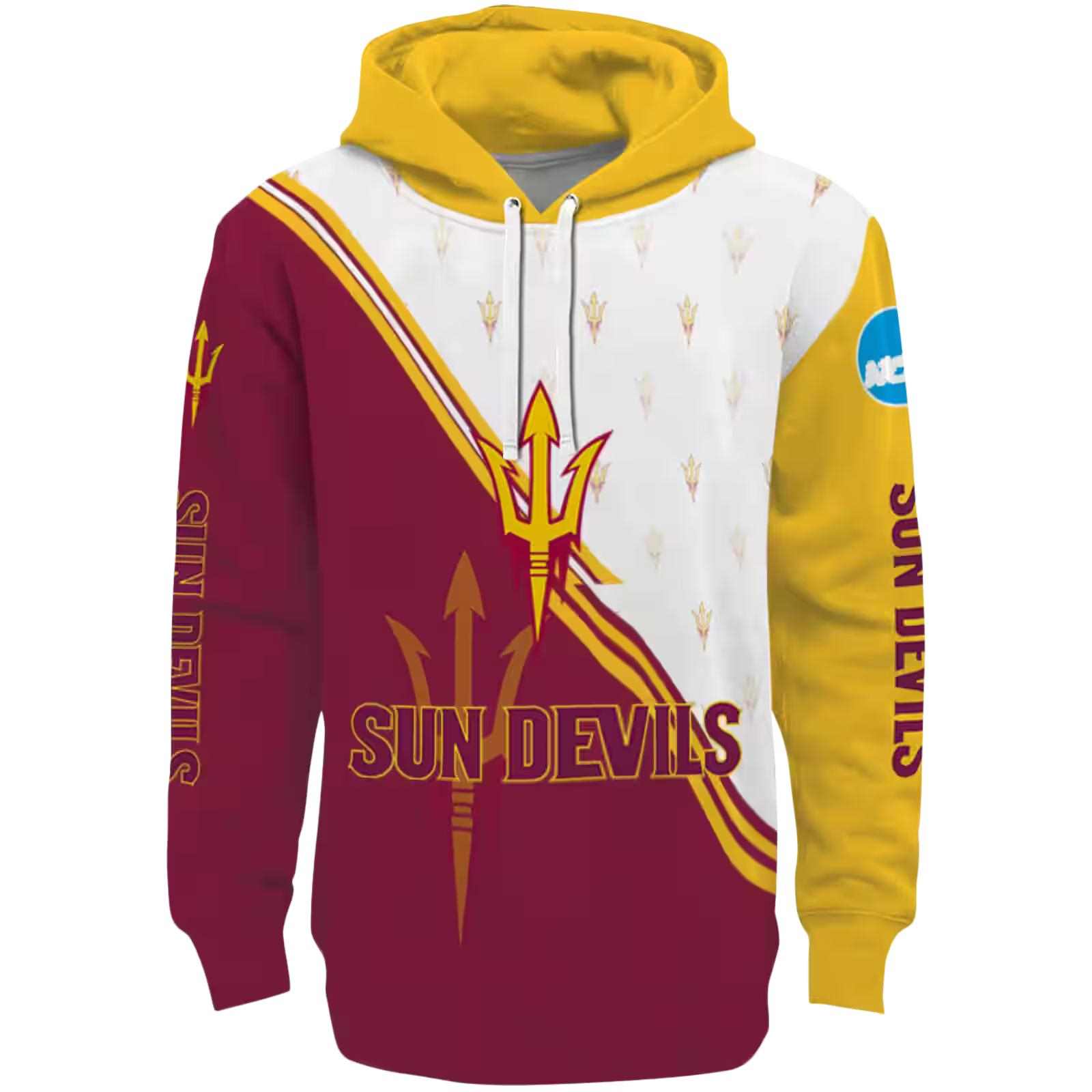 Arizona State Sun Devils Diagonal Stripe Maroon White Hoodie