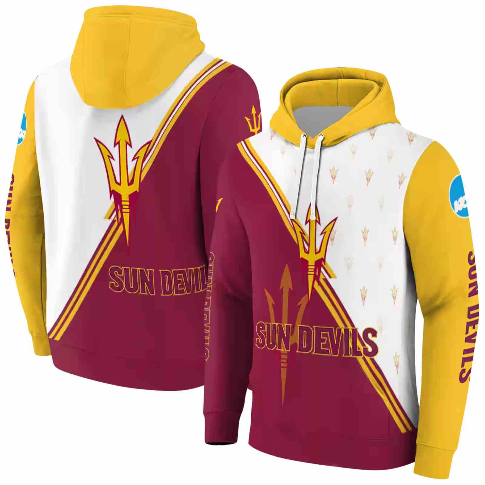 arizona state sun devils diagonal stripe maroon white hoodie fashion forward