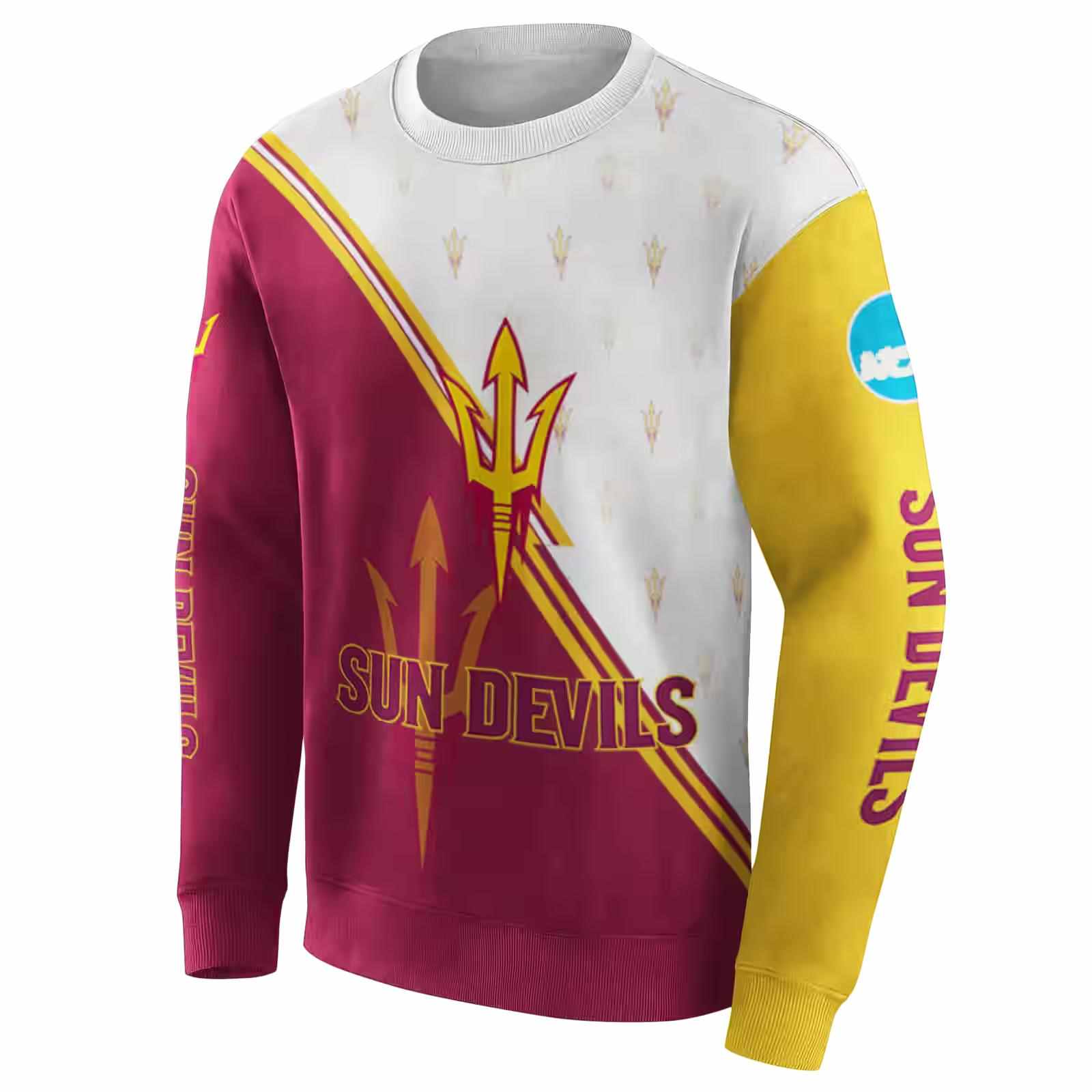 arizona state sun devils diagonal stripe maroon white hoodie new arrival