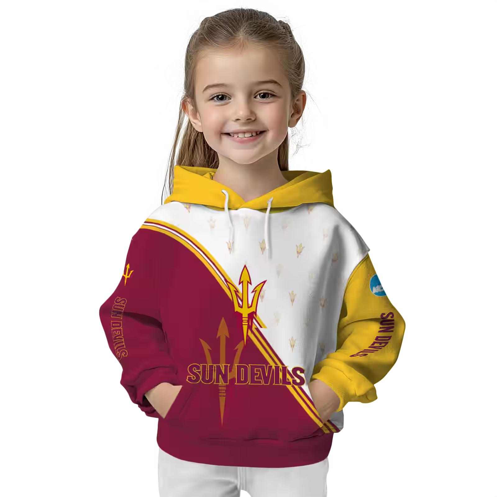 arizona state sun devils diagonal stripe maroon white hoodie top rated