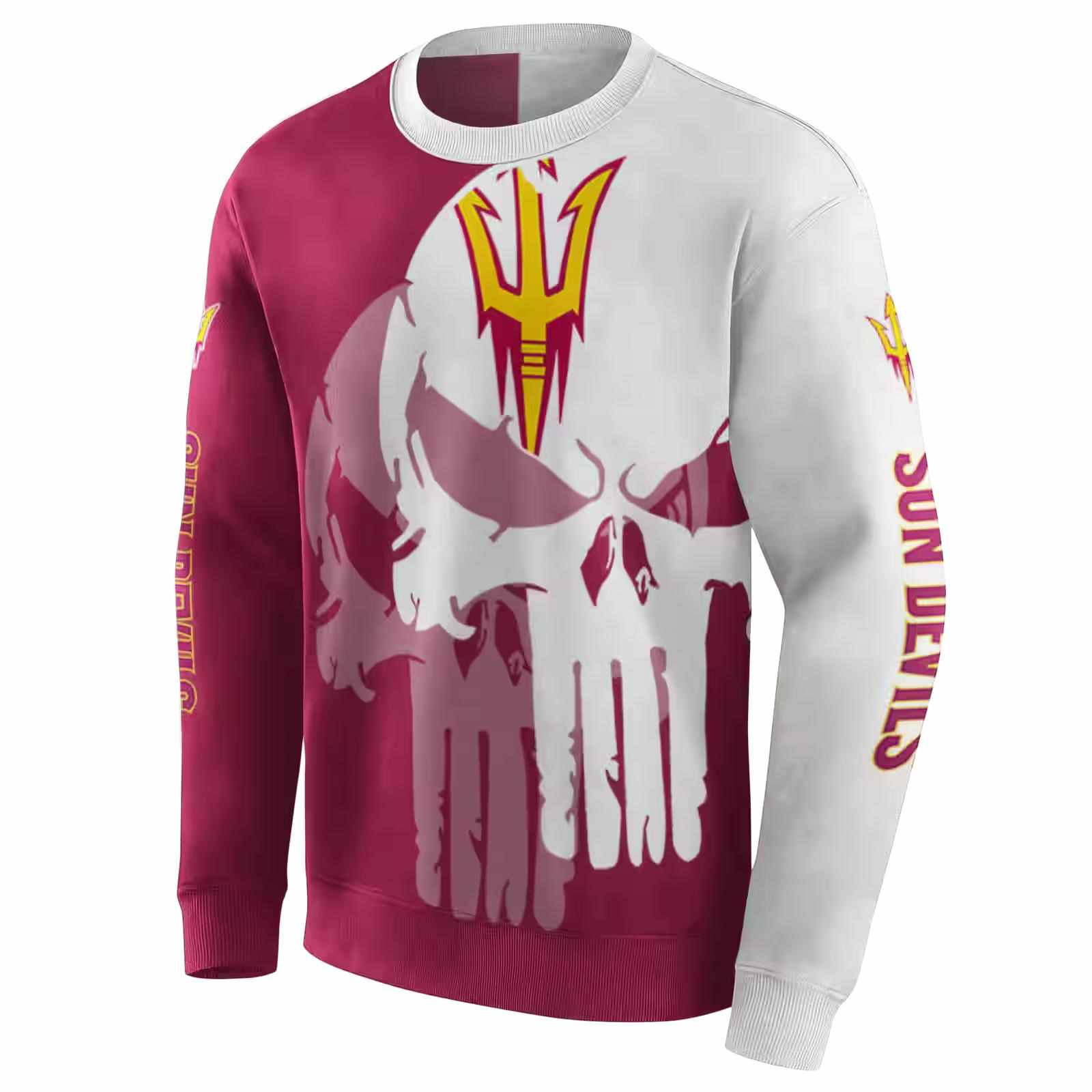 arizona state sun devils graphic punisher maroon white hoodie new arrival