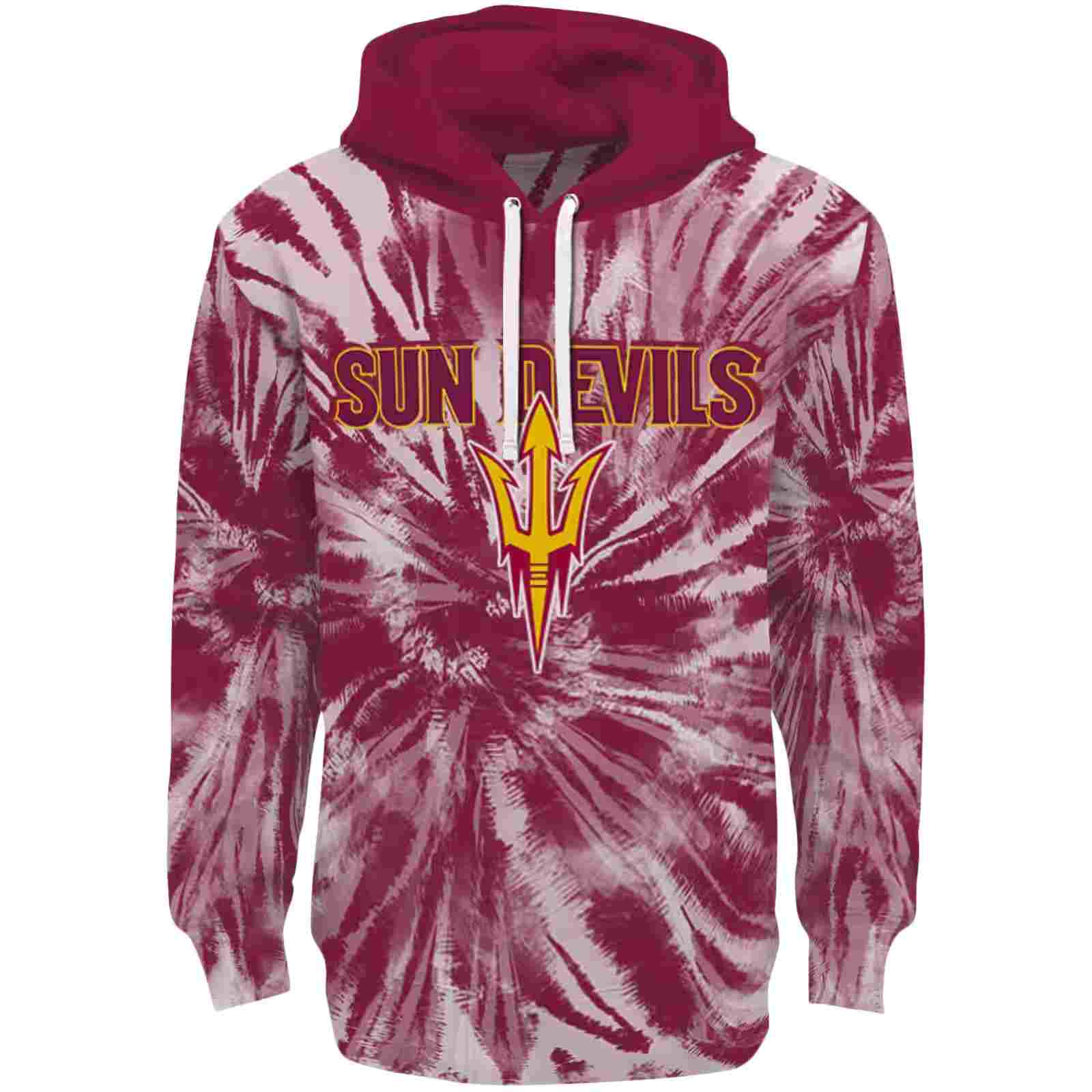 Arizona State Sun Devils Tie Dye Pattern Maroon Hoodie