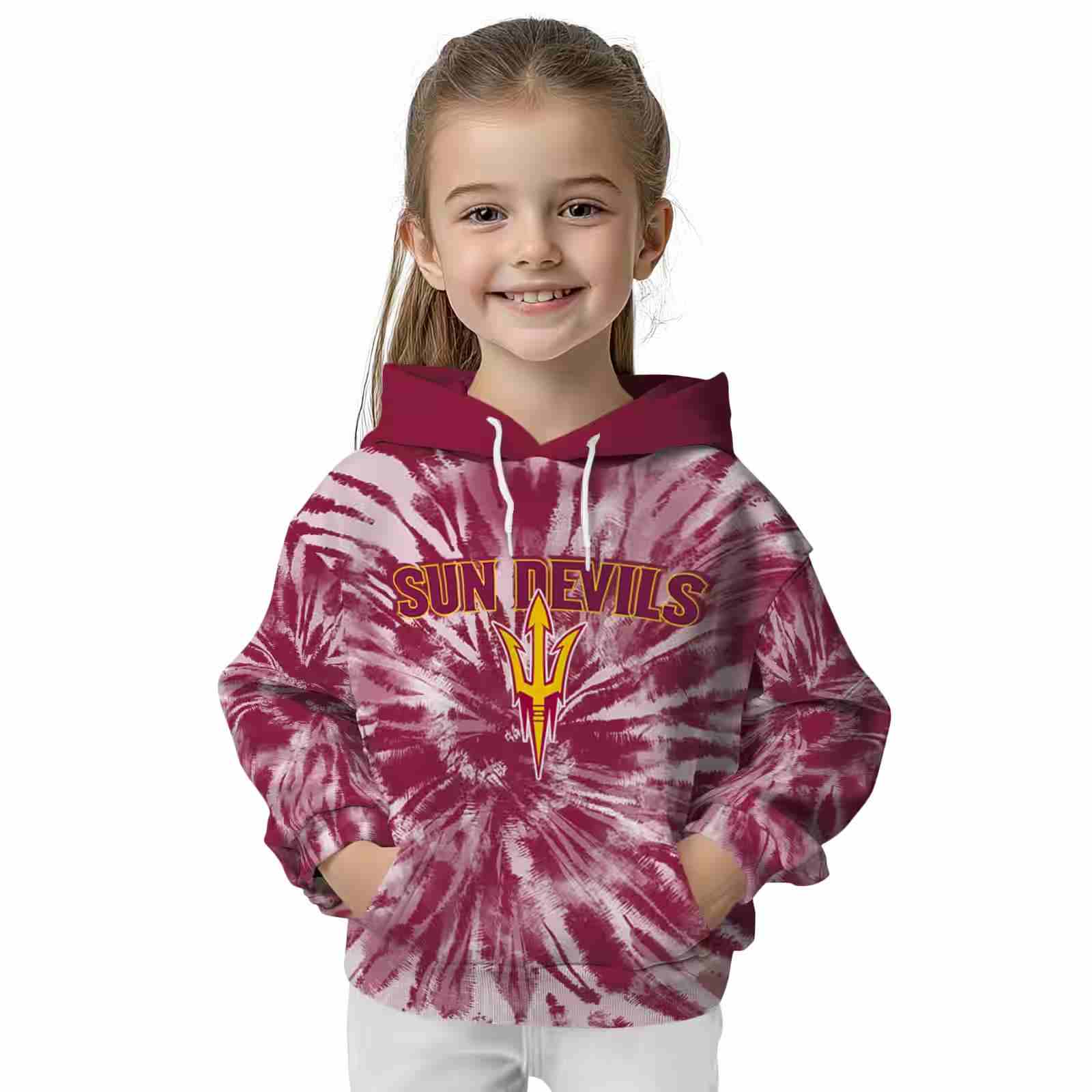 arizona state sun devils tie dye pattern maroon hoodie top rated