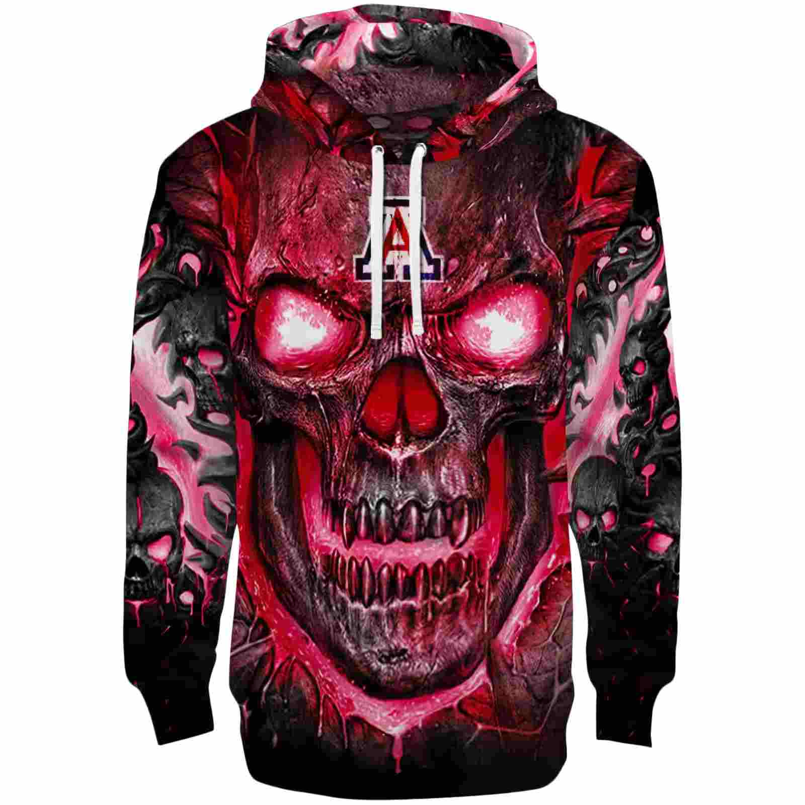 Arizona Wildcats Demonic Skull Red Black Hoodie