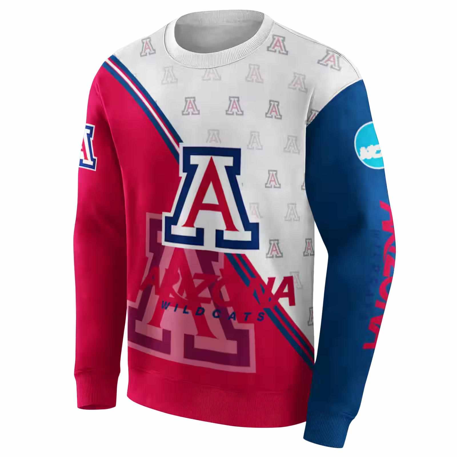 arizona wildcats diagonal stripe red white hoodie new arrival