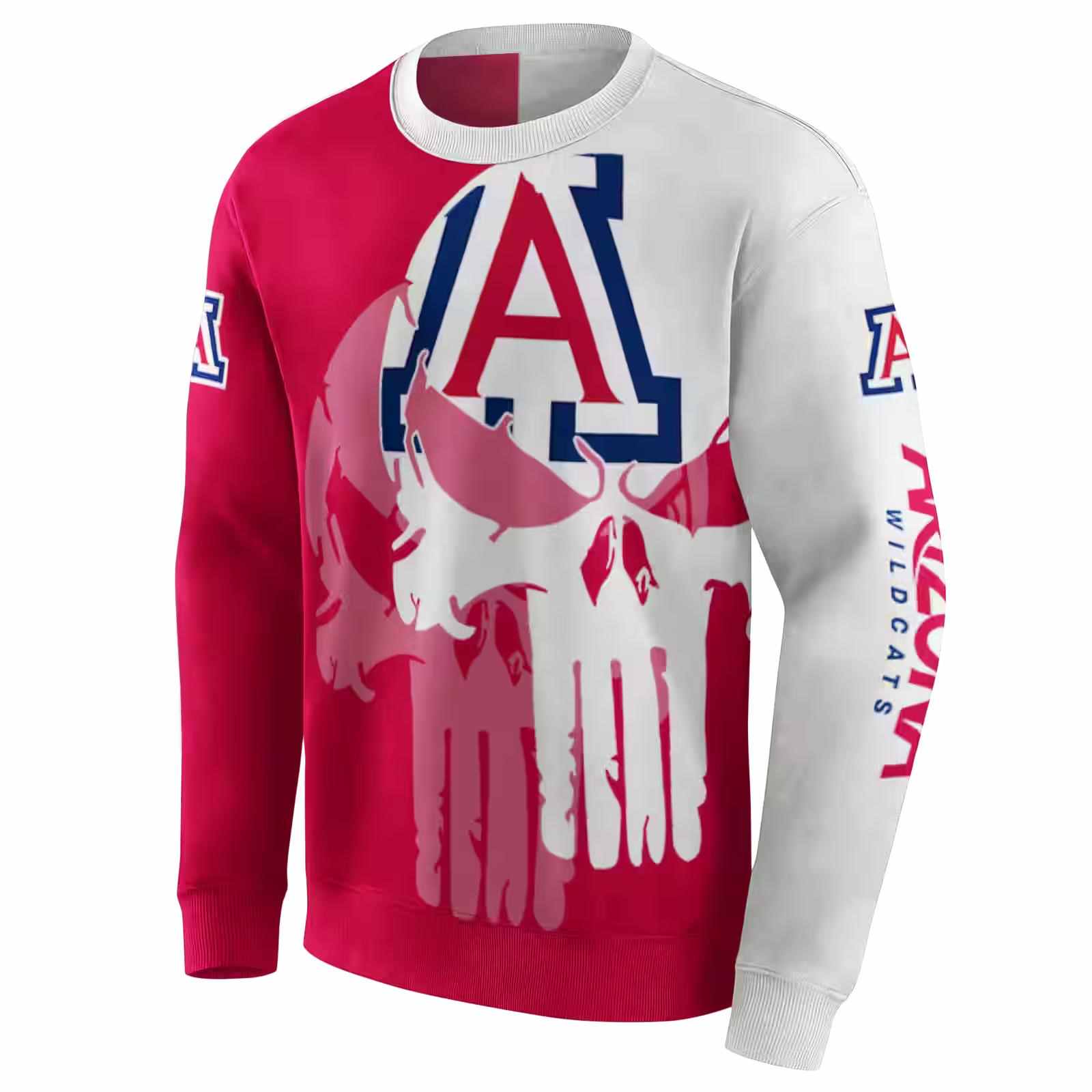 arizona wildcats graphic punisher red white hoodie new arrival