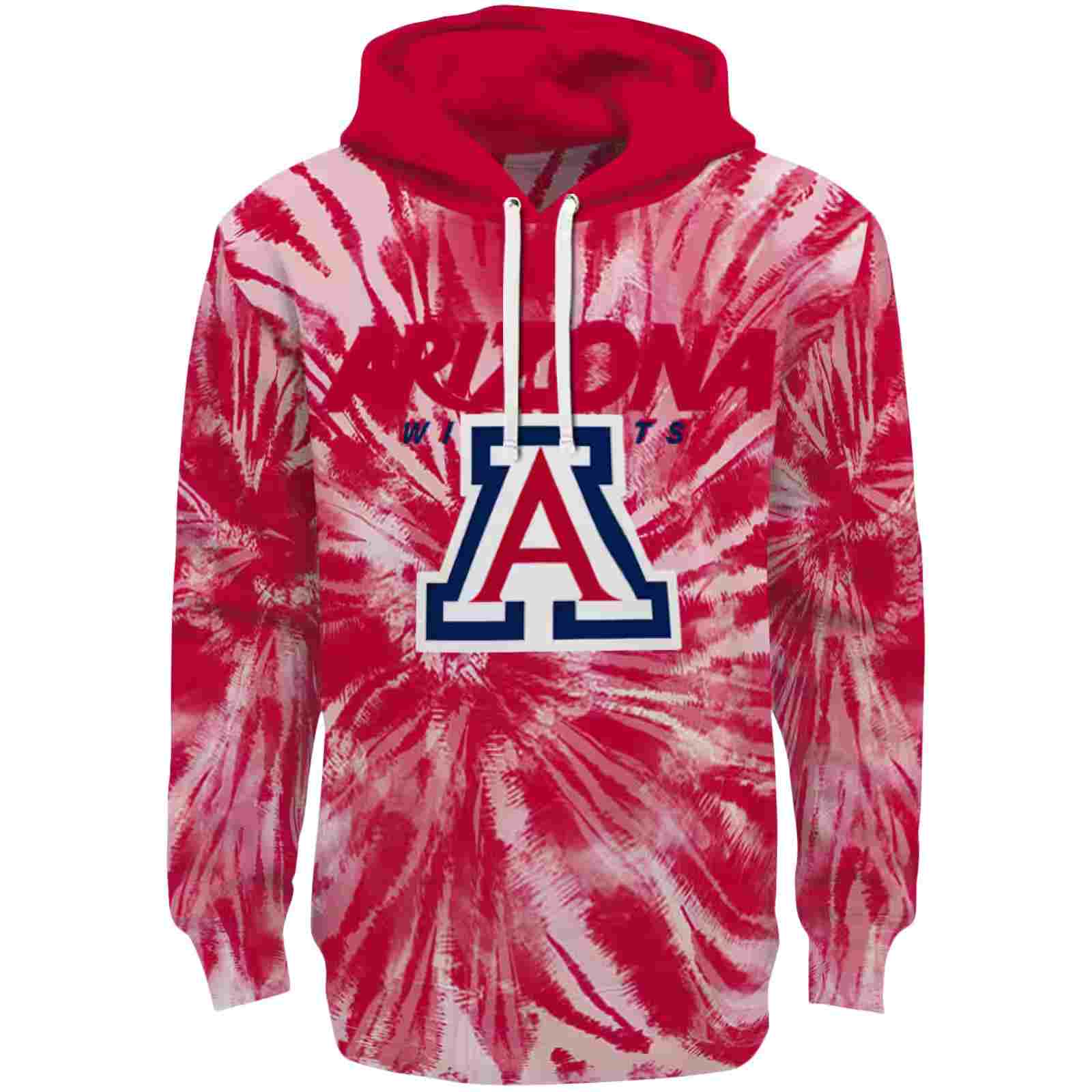 Arizona Wildcats Tie Dye Pattern Red Hoodie