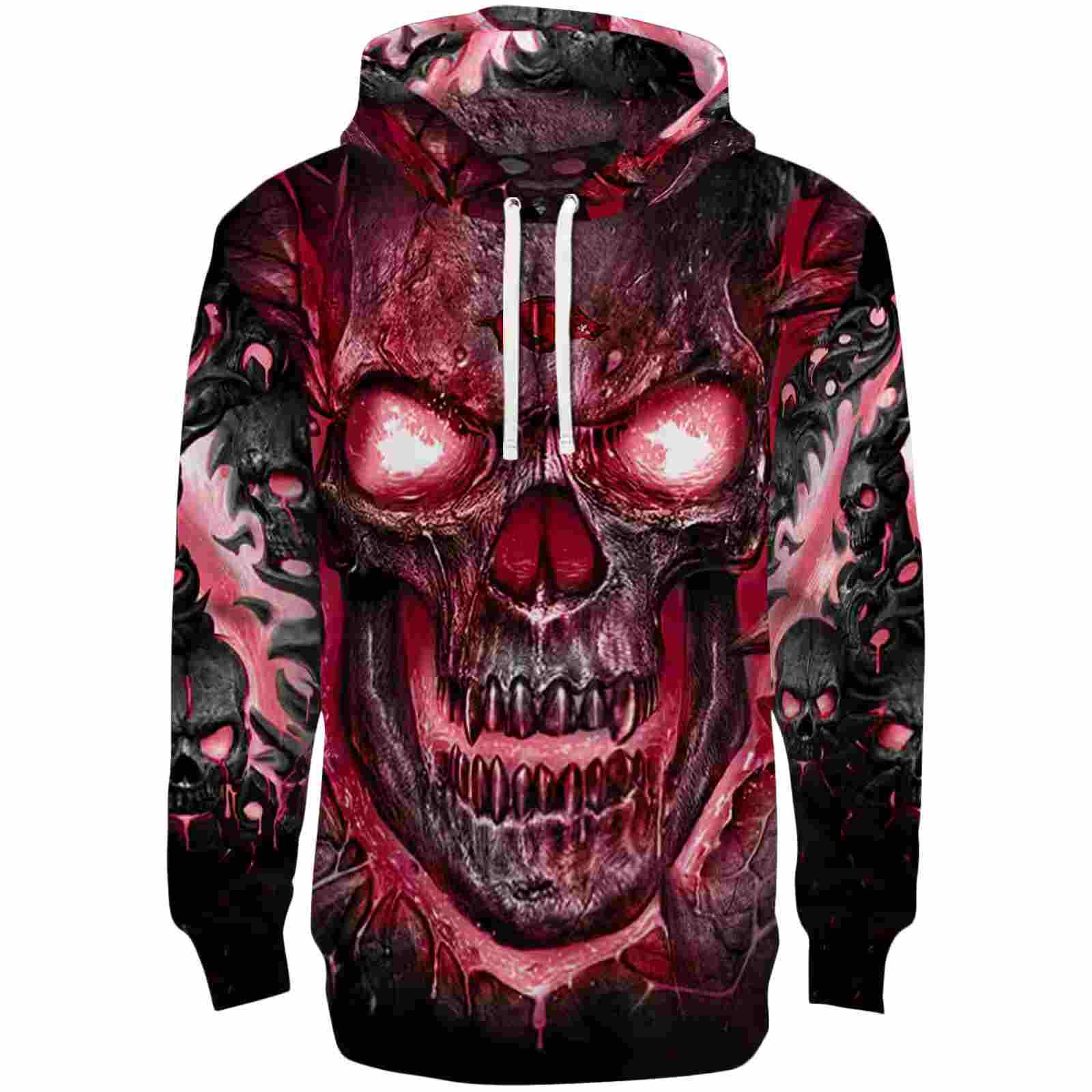 Arkansas Razorbacks Demonic Skull Red Black Hoodie