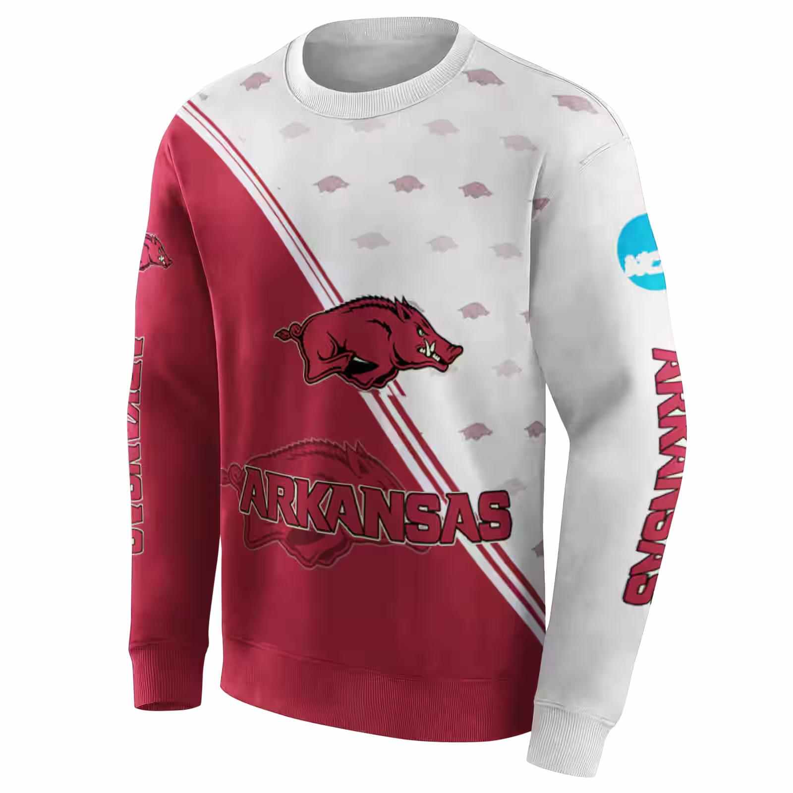 arkansas razorbacks diagonal stripe red white hoodie new arrival