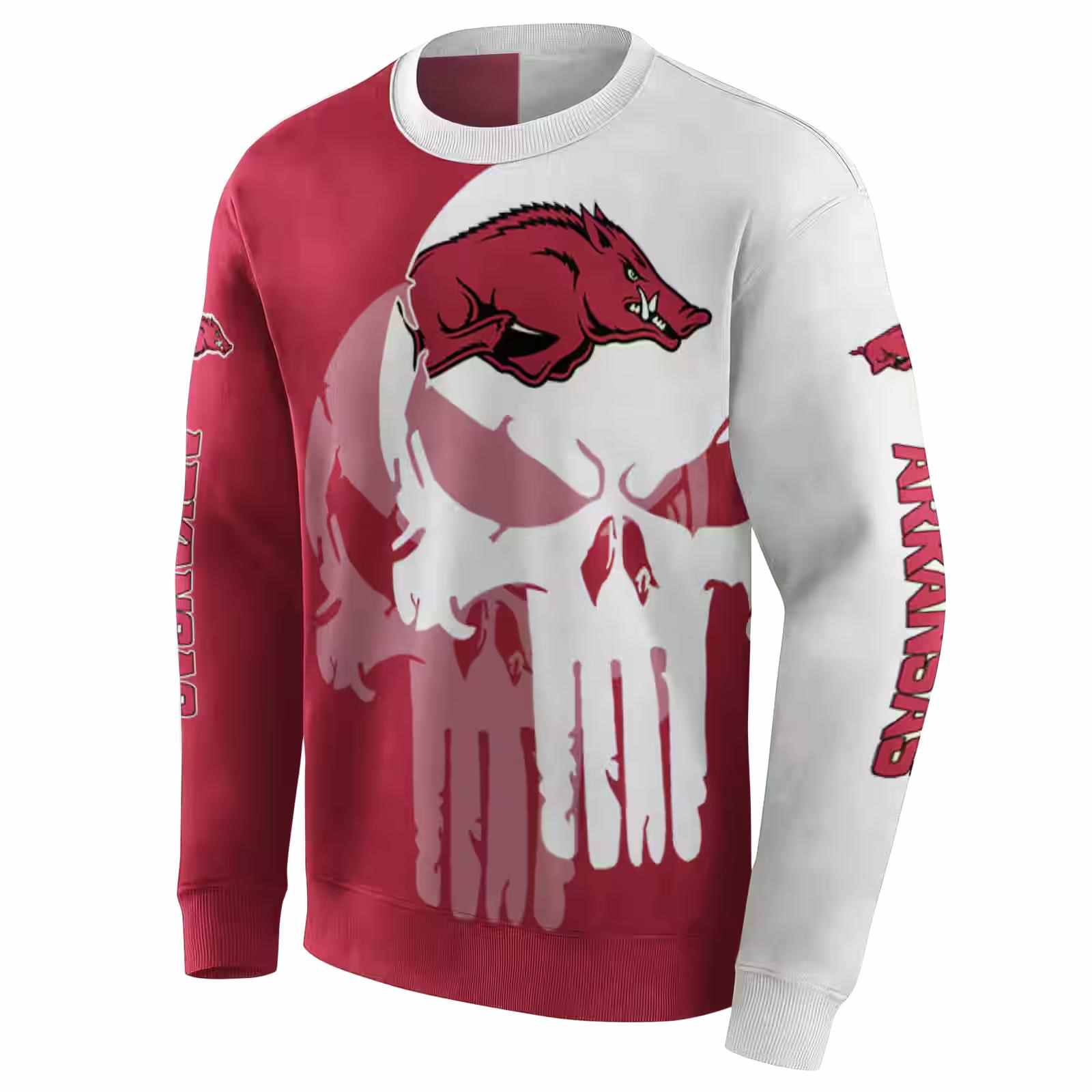 arkansas razorbacks graphic punisher red white hoodie new arrival